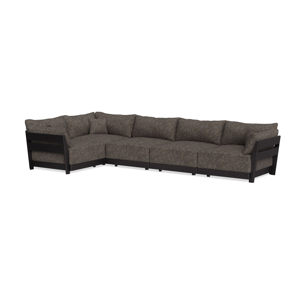 Modular Bondi Black 5-Seater L-Sectional in Eclipse | Classic Blend