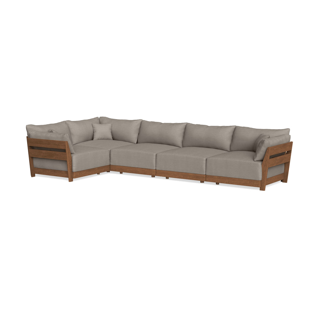Modular Bondi Espresso 5-Seater L-Sectional in Cinder Gray | Memory Foam Blend