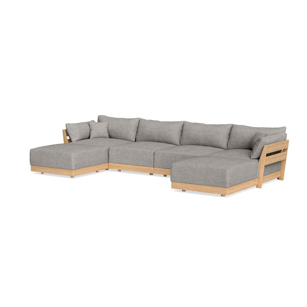 Modular Bondi Latte 4-Seater U-Sectional in Fog | Memory Foam Blend