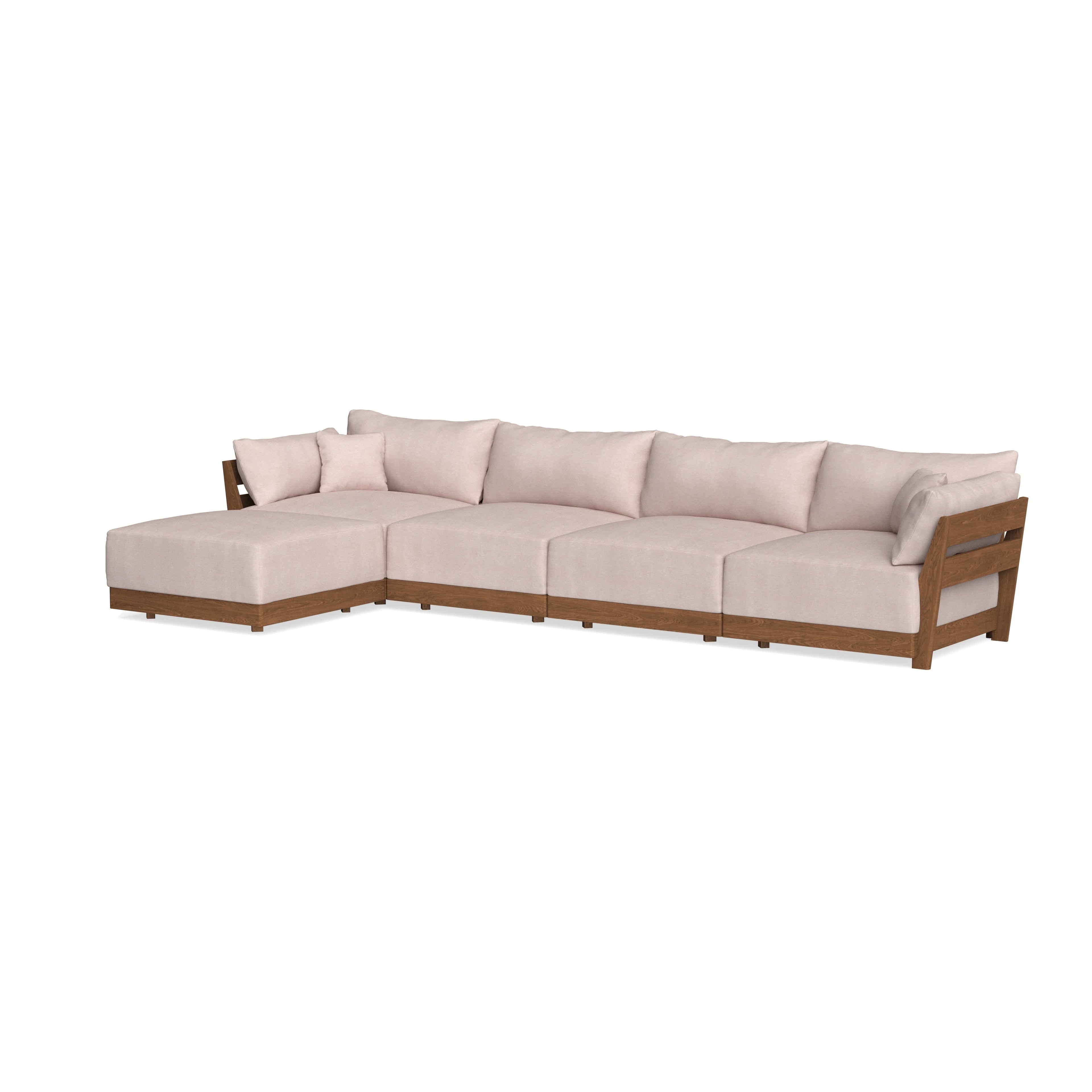 Modular Bondi Espresso 4-Seater Sectional in Blush | Classic Blend