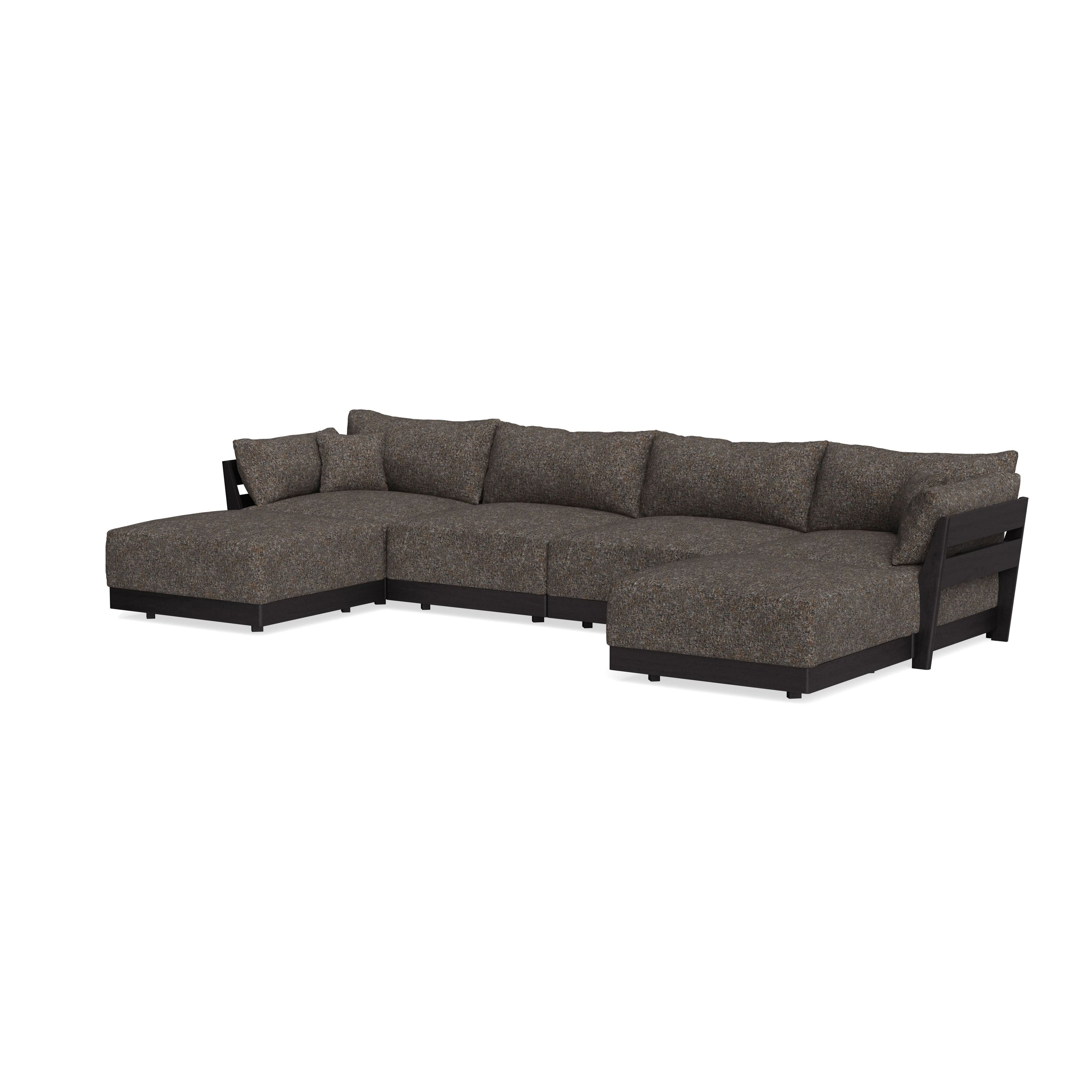 Modular Bondi Black 4-Seater U-Sectional in Eclipse | Classic Blend
