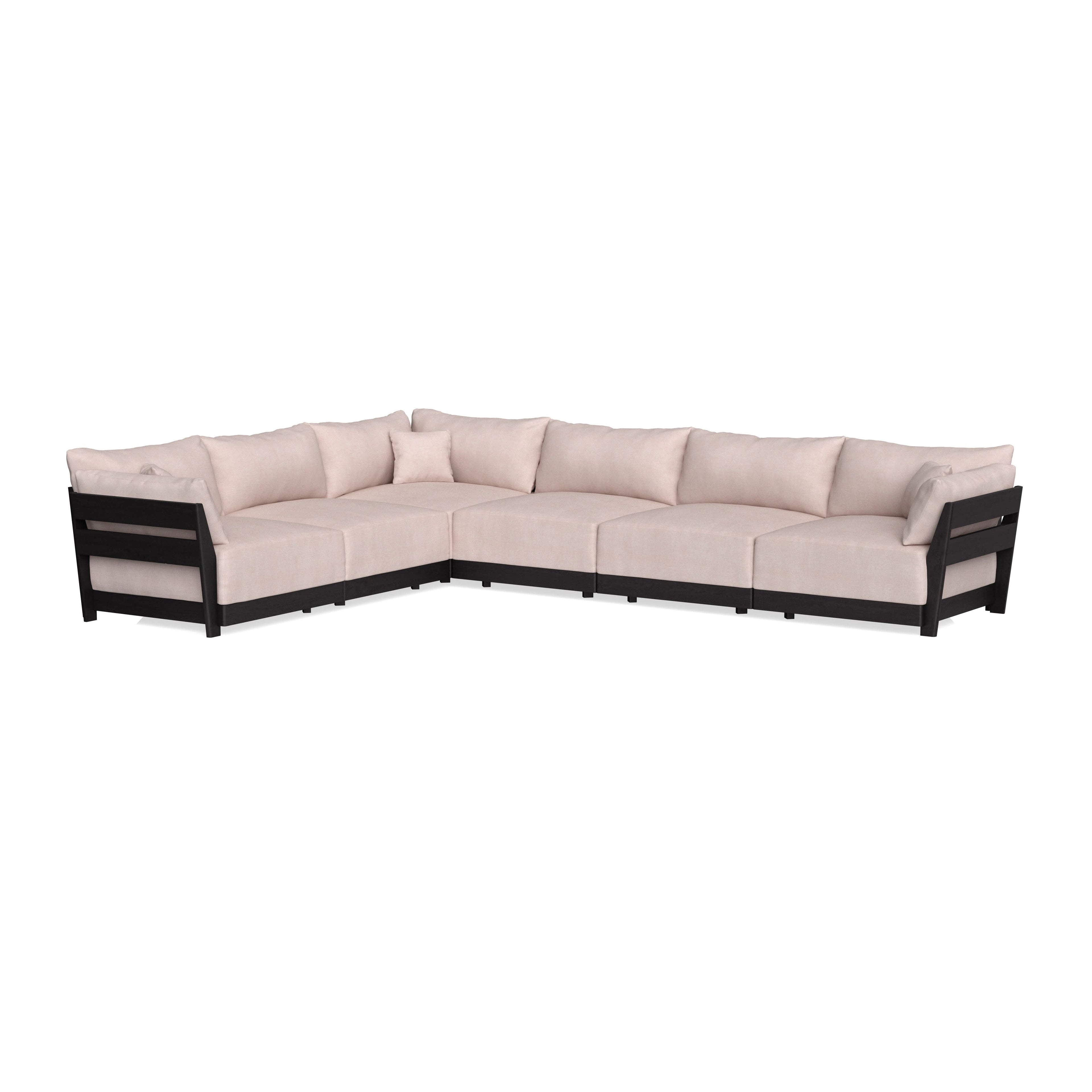 Modular Bondi Black 6-Seater Corner Sectional in Blush | Classic Blend