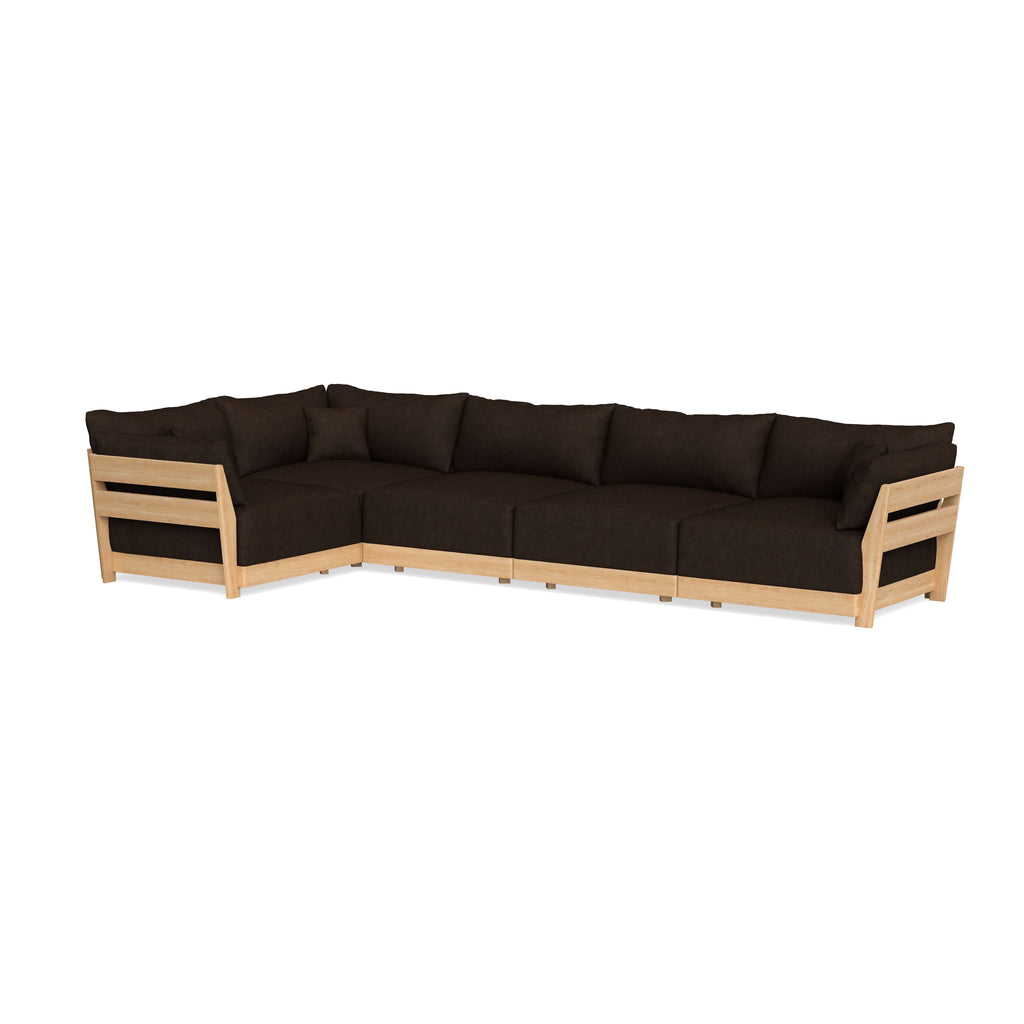 Modular Bondi Latte 5-Seater L-Sectional in Espresso | Classic Blend