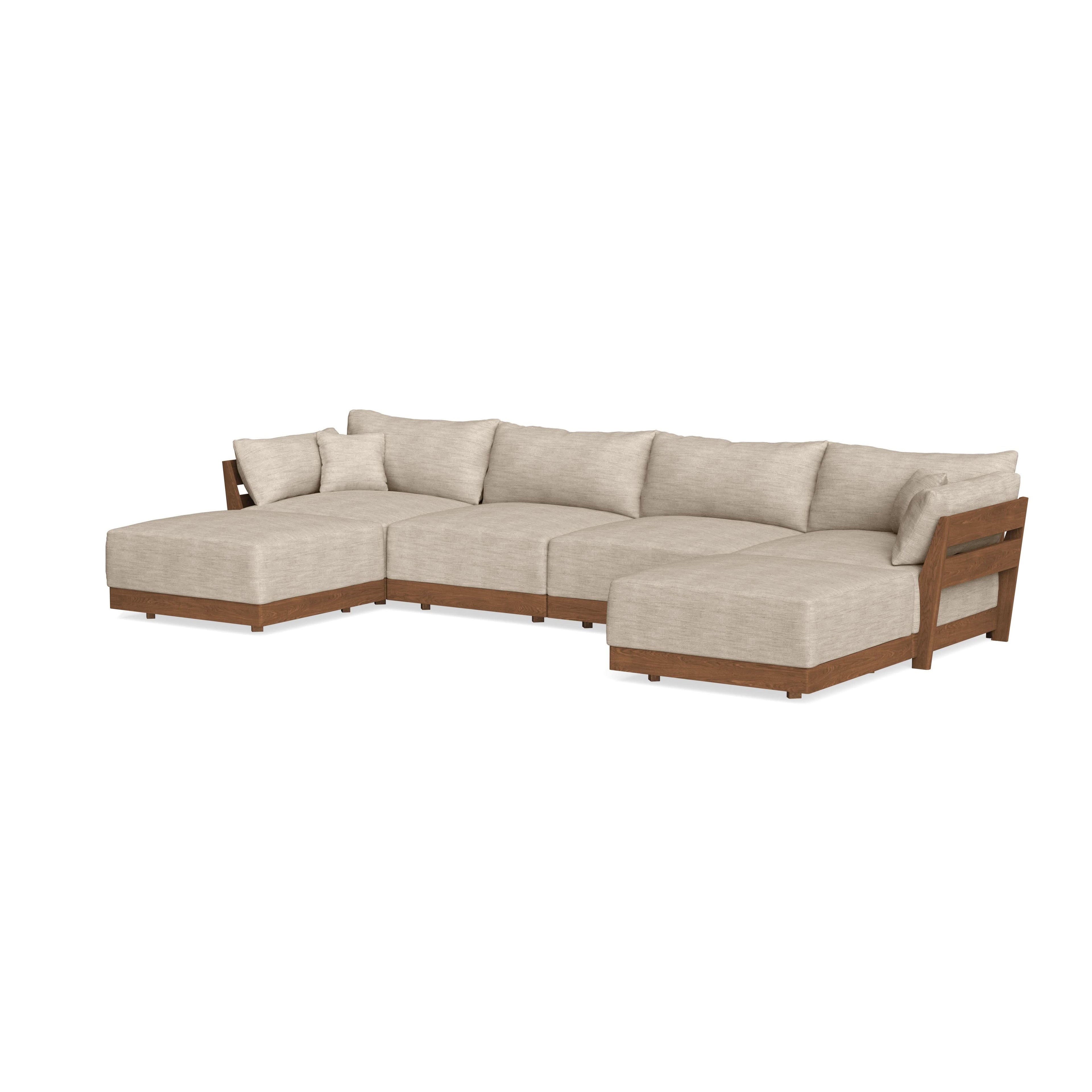 Modular Bondi Espresso 4-Seater U-Sectional in Wheat | Memory Foam Blend