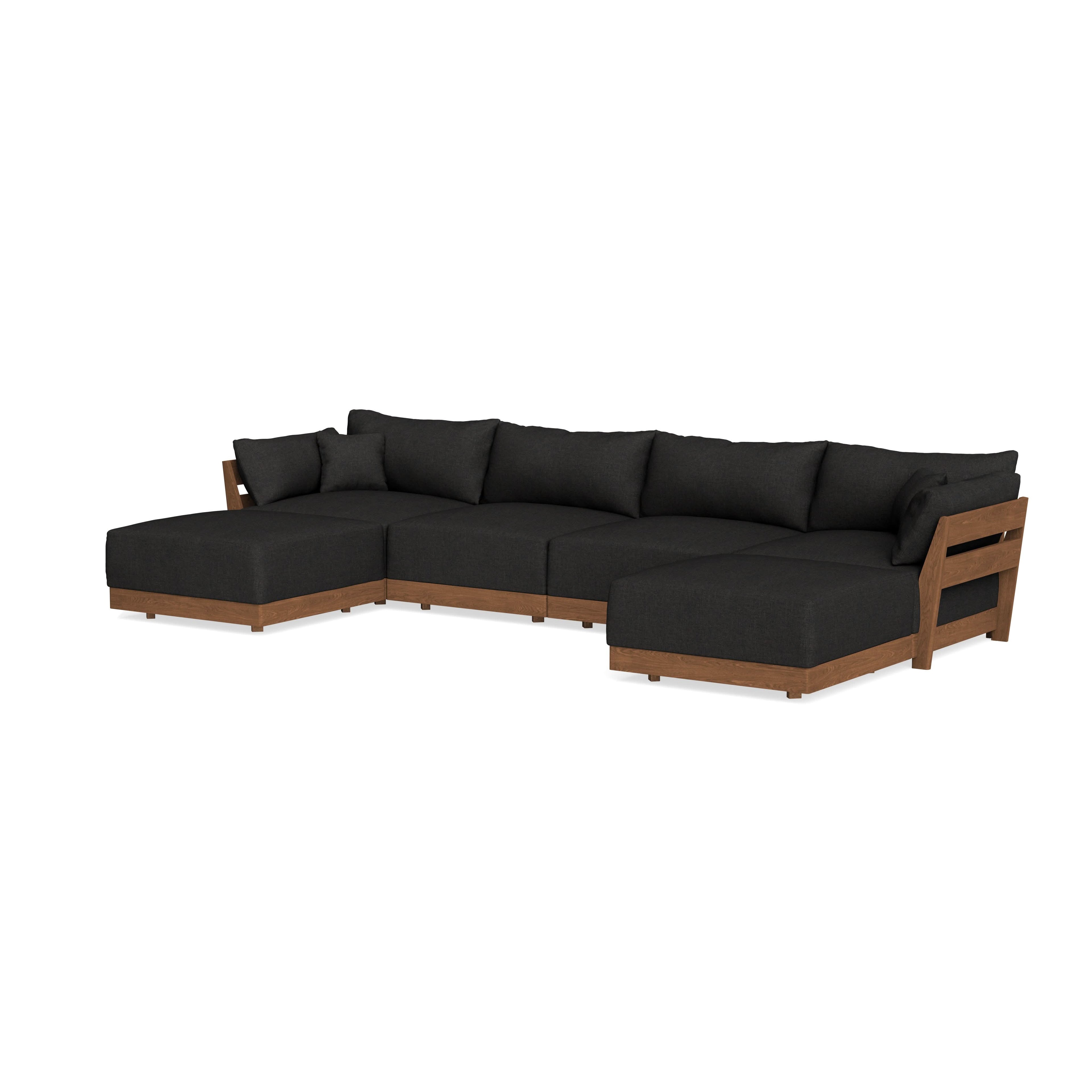 Modular Bondi Espresso 4-Seater U-Sectional in Peppercorn | Classic Blend