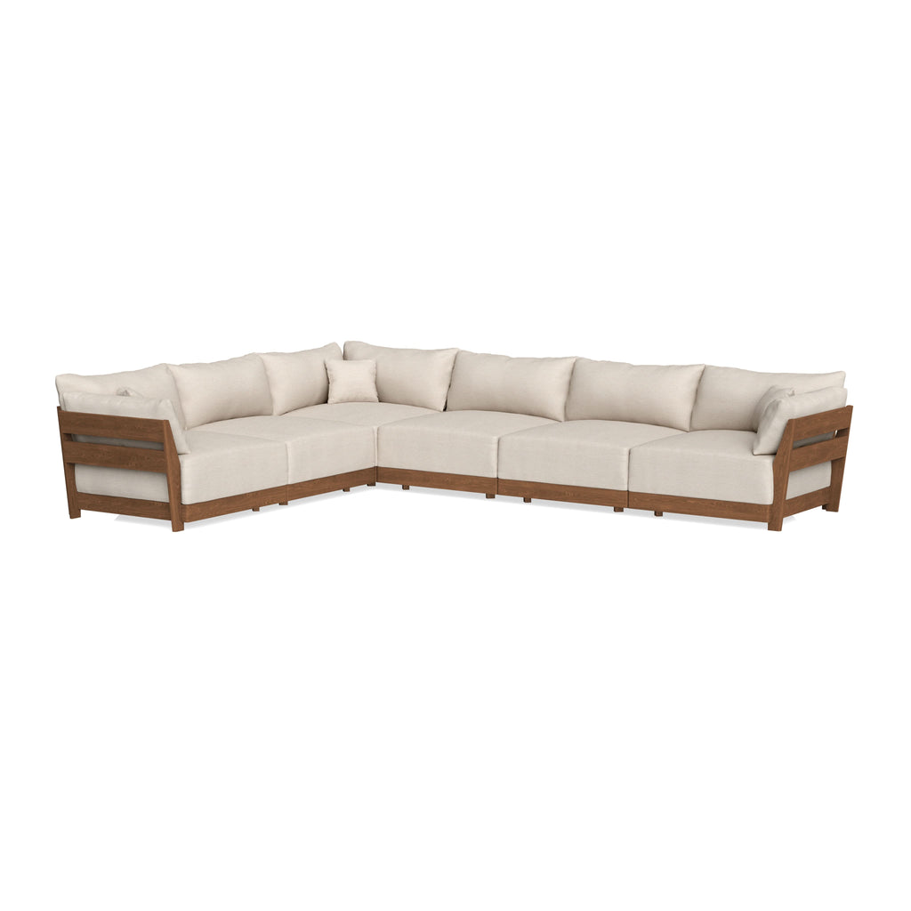 Modular Bondi Espresso 6-Seater Corner Sectional in Seashell | Classic Blend