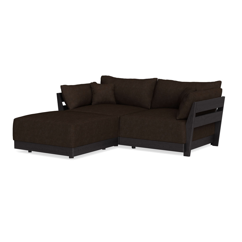 Modular Bondi Black 2-Seater Sectional in Espresso | Classic Blend