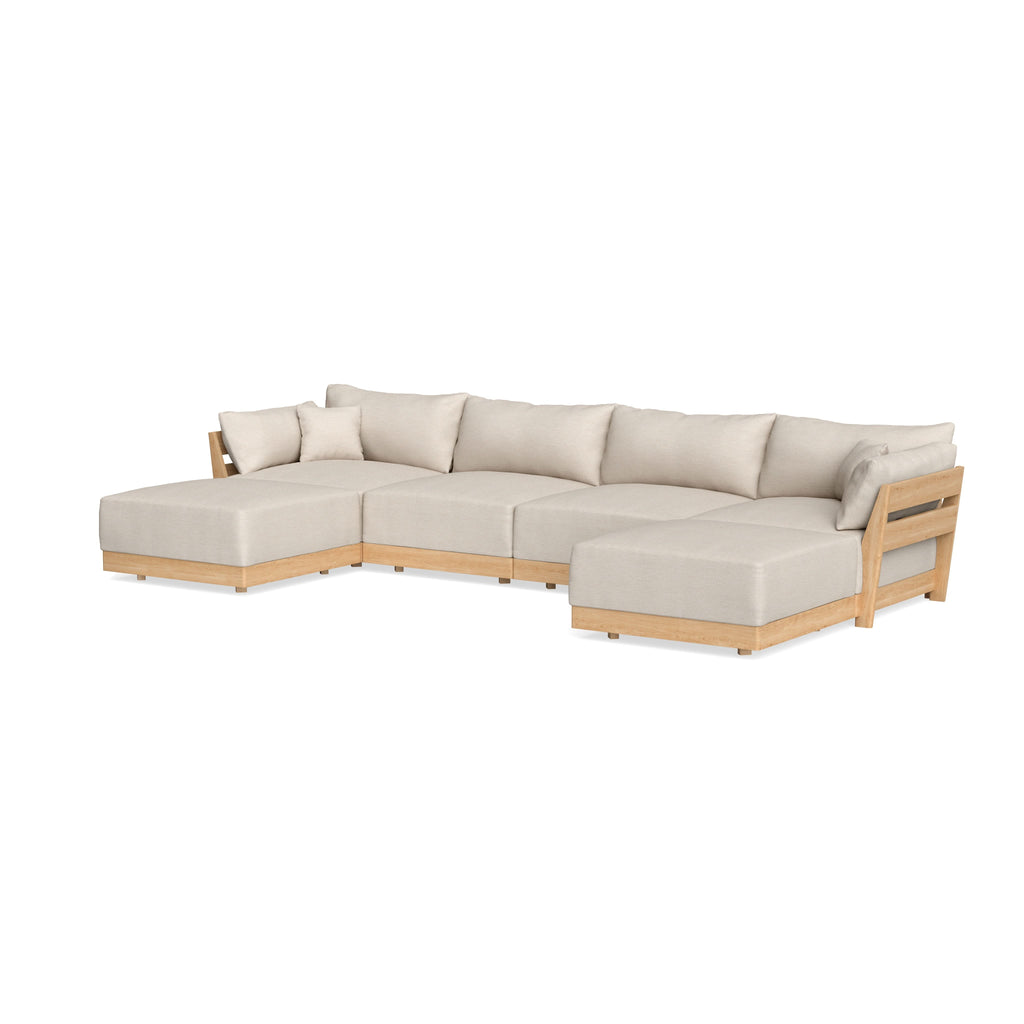 Modular Bondi Latte 4-Seater U-Sectional in Seashell | Classic Blend