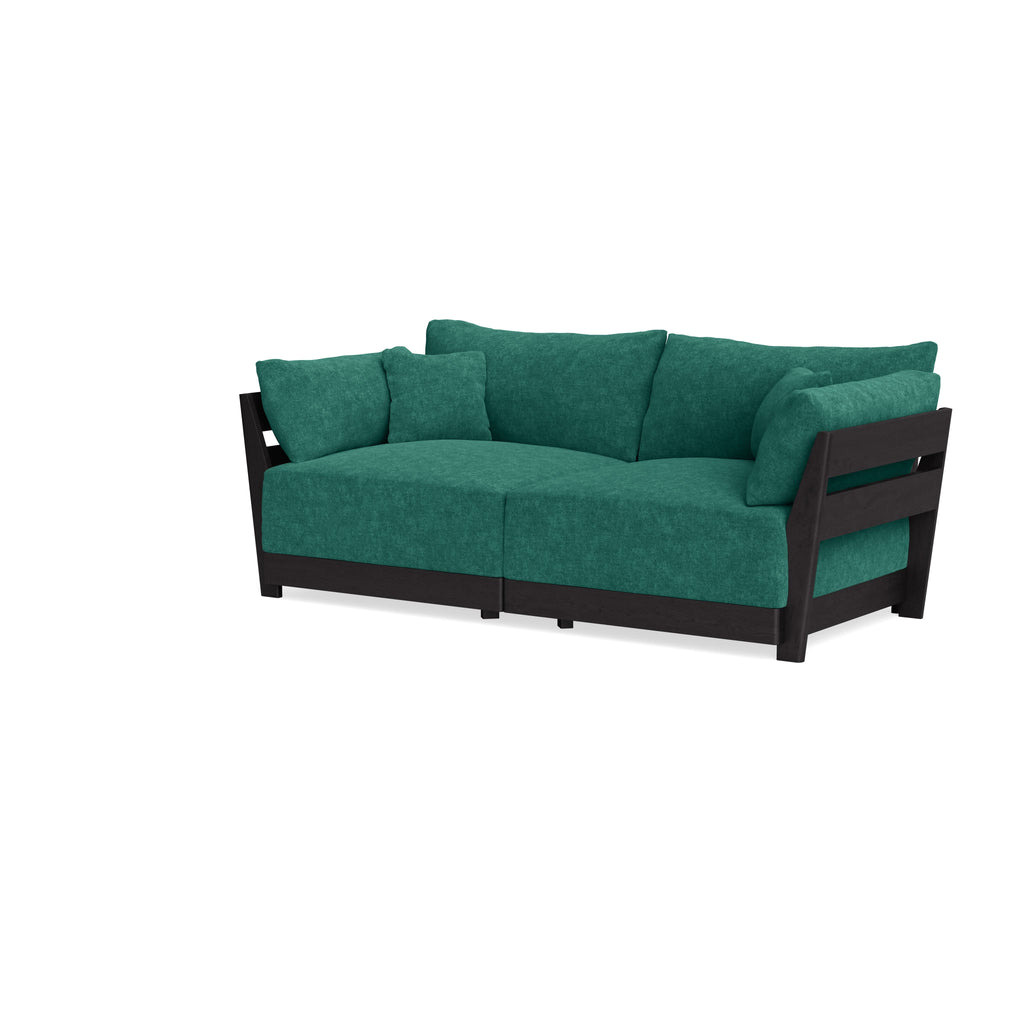 Modular Bondi Black 2-Seater Sofa in Jade Green | Classic Blend