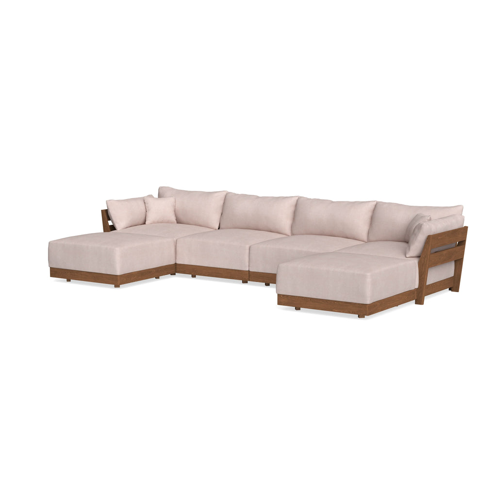 Modular Bondi Espresso 4-Seater U-Sectional in Blush | Memory Foam Blend