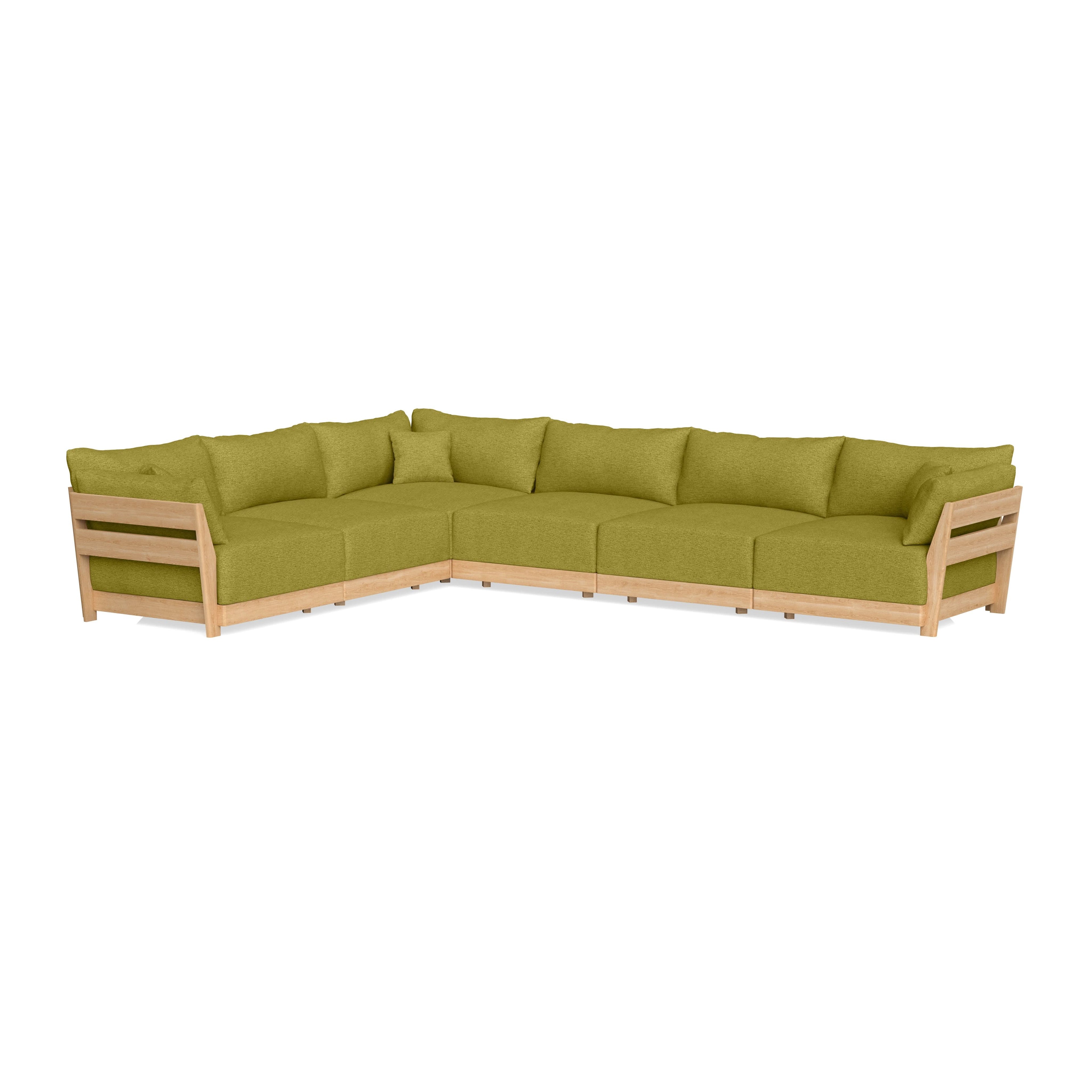 Modular Bondi Latte 6-Seater Corner Sectional in Avocado | Classic Blend