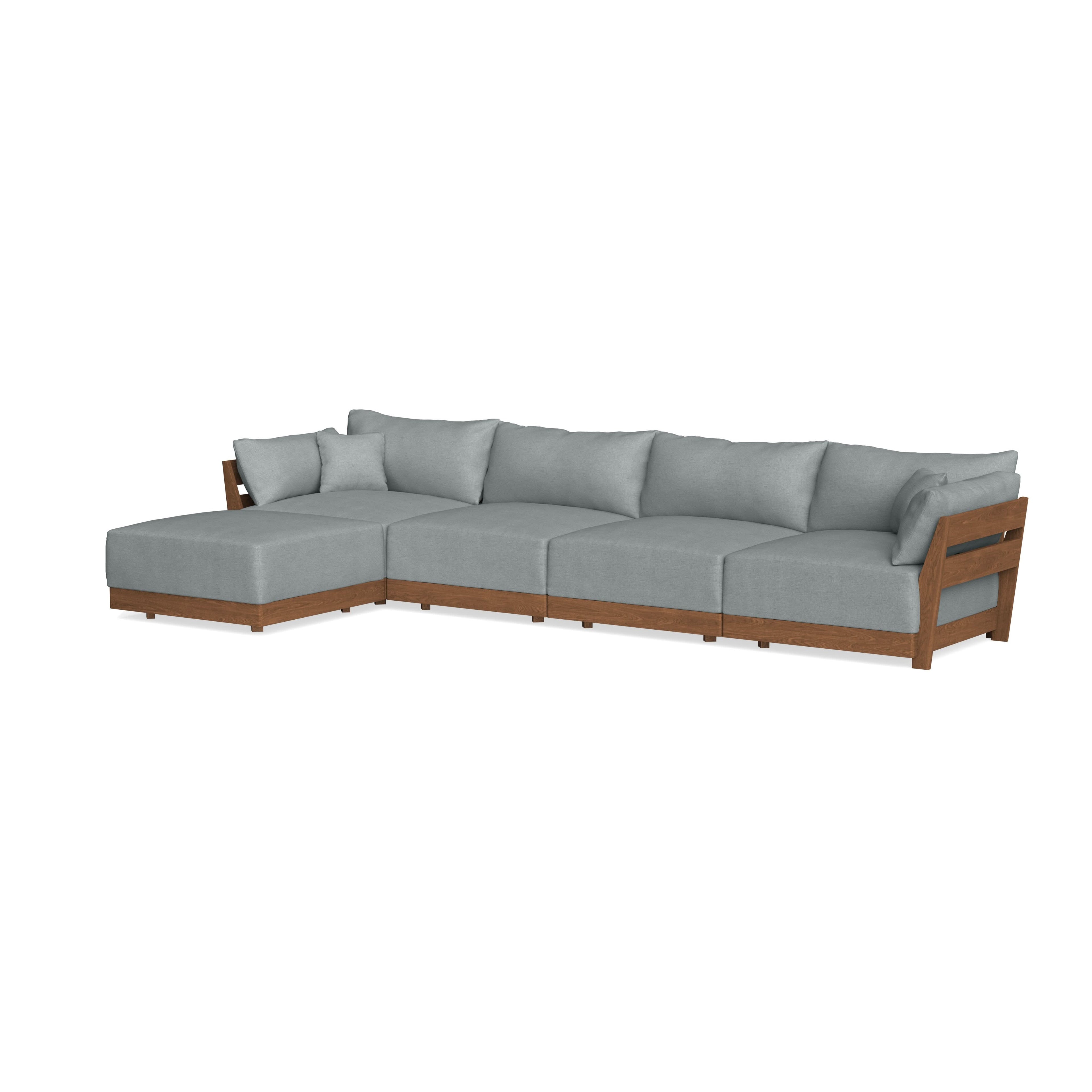 Modular Bondi Espresso 4-Seater Sectional in Light Steel | Classic Blend