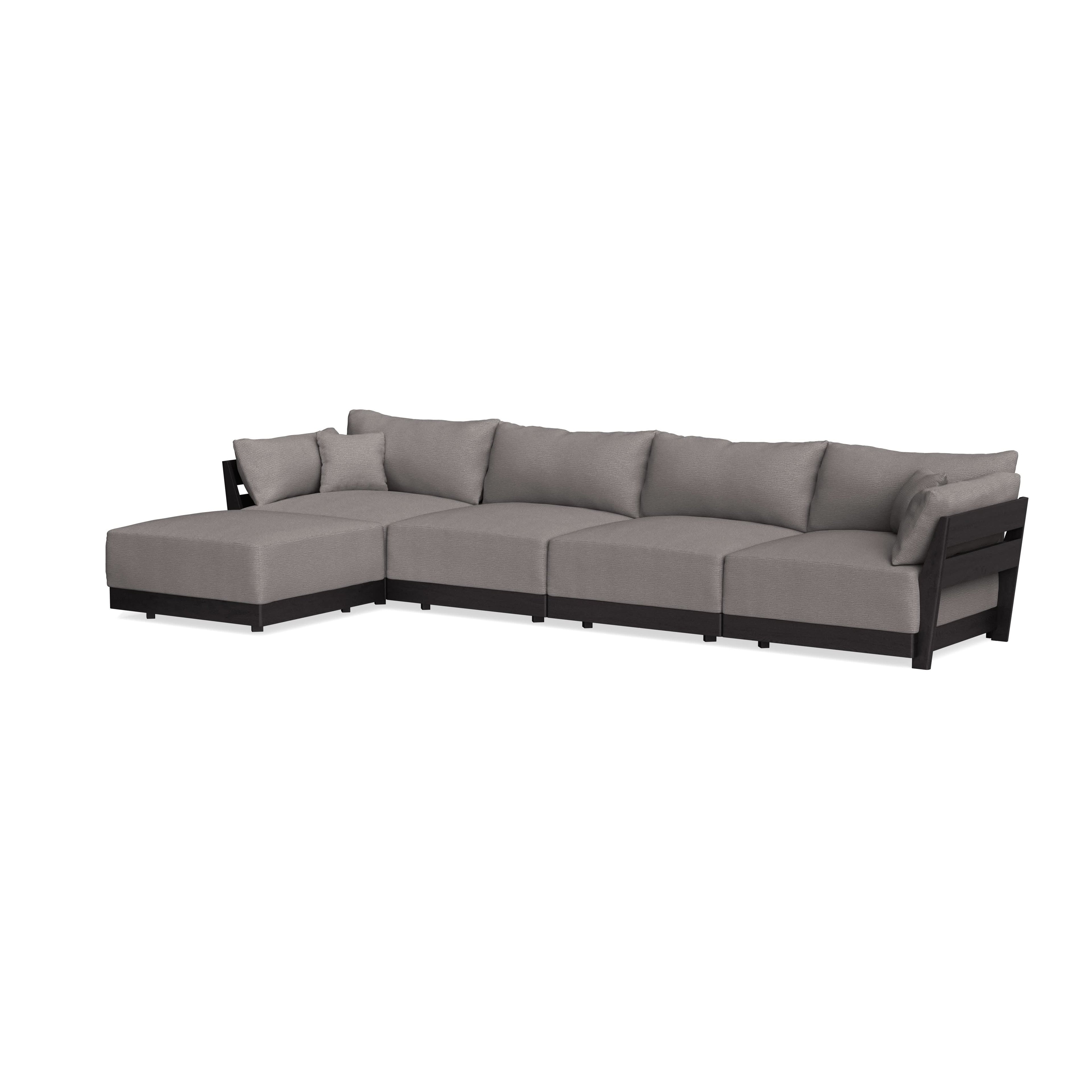 Modular Bondi Black 4-Seater Sectional in Cement | Classic Blend