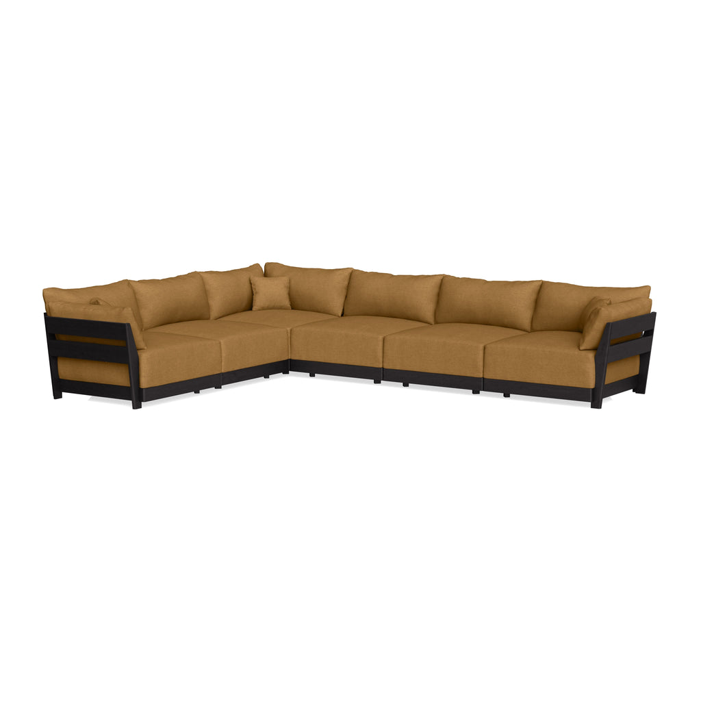 Modular Bondi Black 6-Seater Corner Sectional in Dijon | Classic Blend
