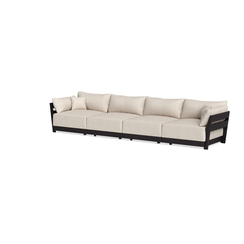 Modular Bondi Black 4-Seater Sofa in Seashell | Memory Foam Blend