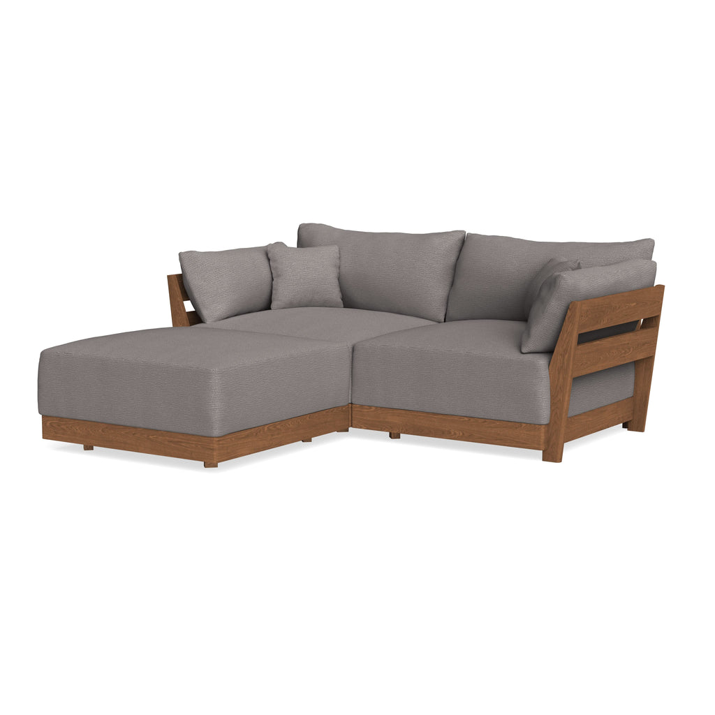 Modular Bondi Espresso 2-Seater Sectional in Cement | Memory Foam Blend