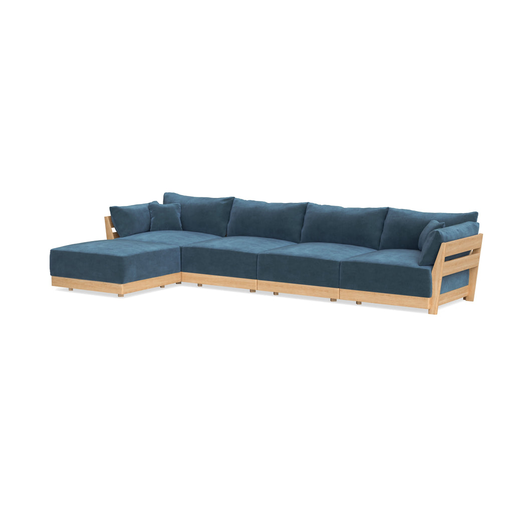 Slipcover Only - Modular Bondi 4-Seater Sectional in Oxford Blue