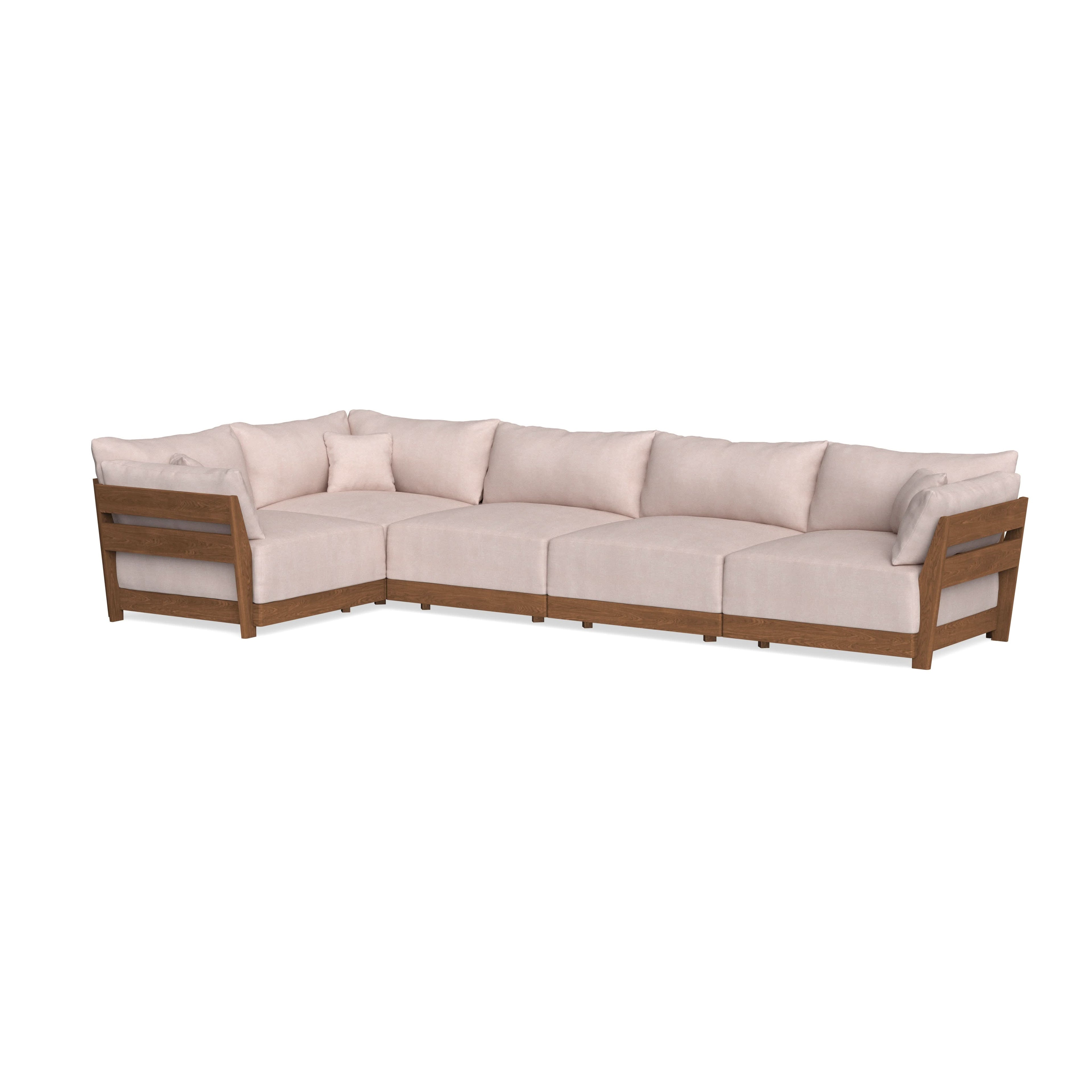 Modular Bondi Espresso 5-Seater L-Sectional in Blush | Classic Blend