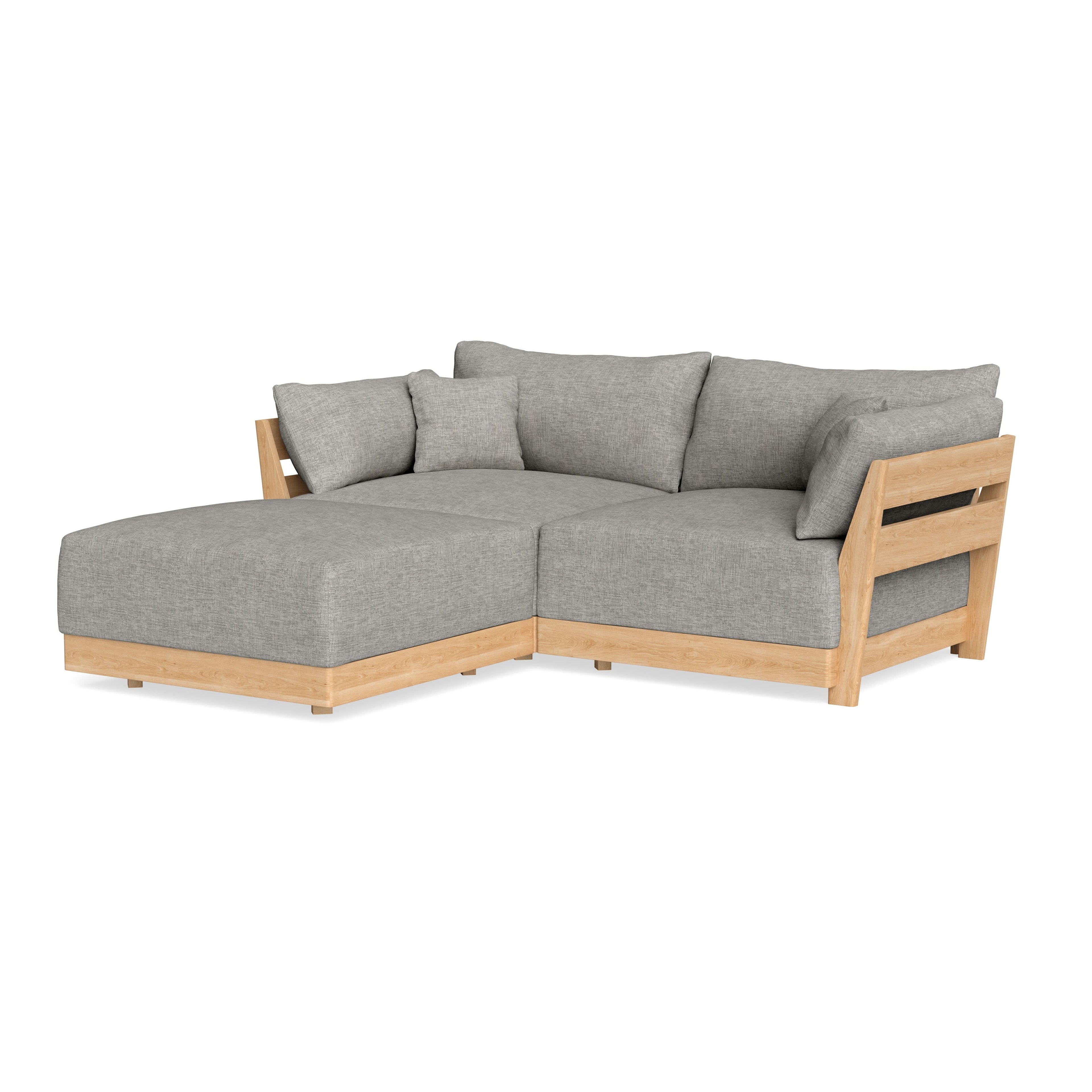 Modular Bondi Latte 2-Seater Sectional in Fog | Memory Foam Blend