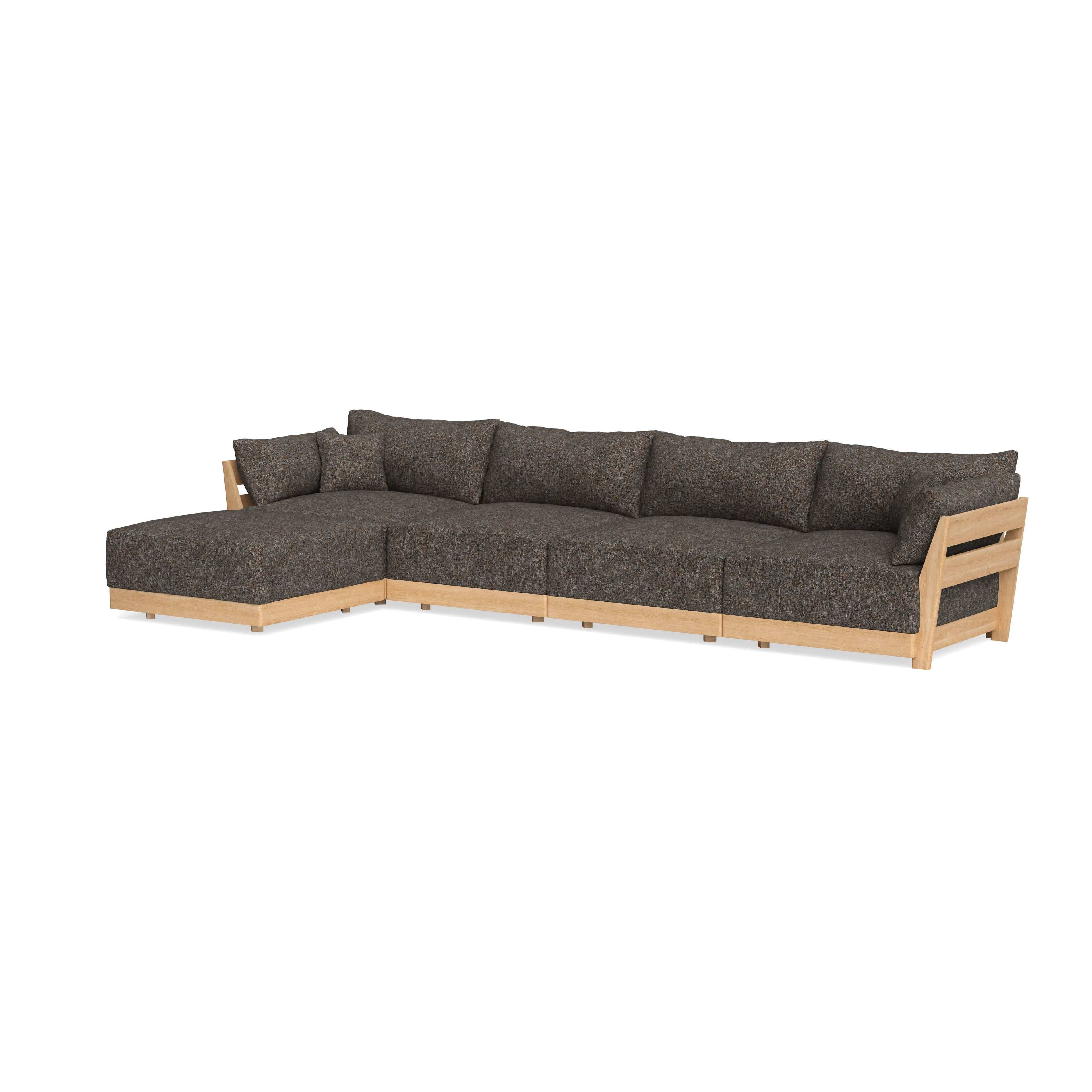Modular Bondi Latte 4-Seater Sectional in Eclipse | Memory Foam Blend