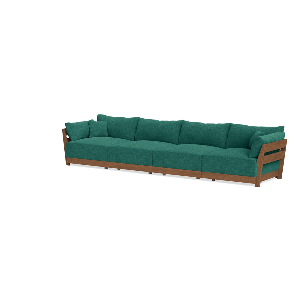 Modular Bondi Espresso 4-Seater Sofa in Jade Green | Classic Blend