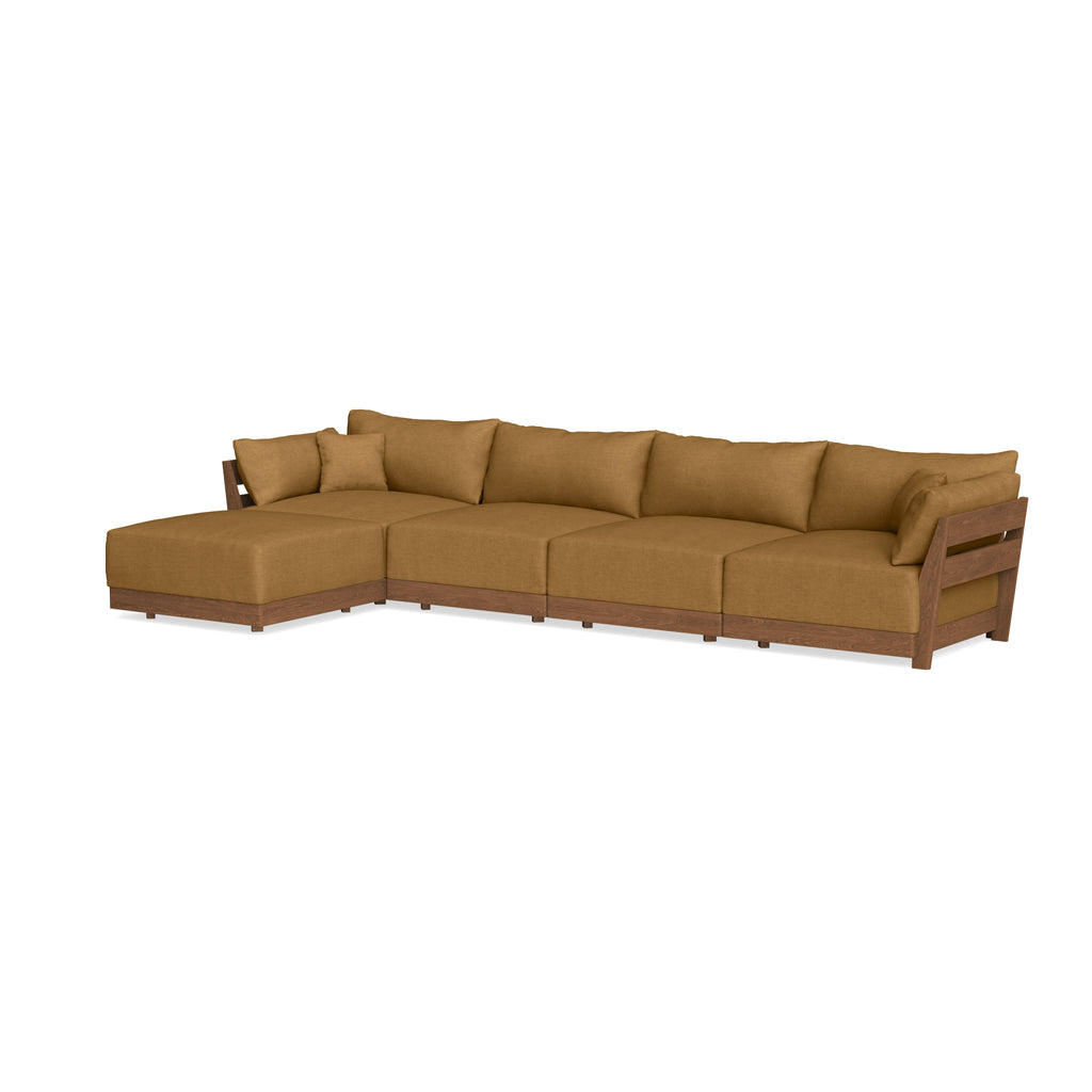 Modular Bondi Espresso 4-Seater Sectional in Dijon | Memory Foam Blend
