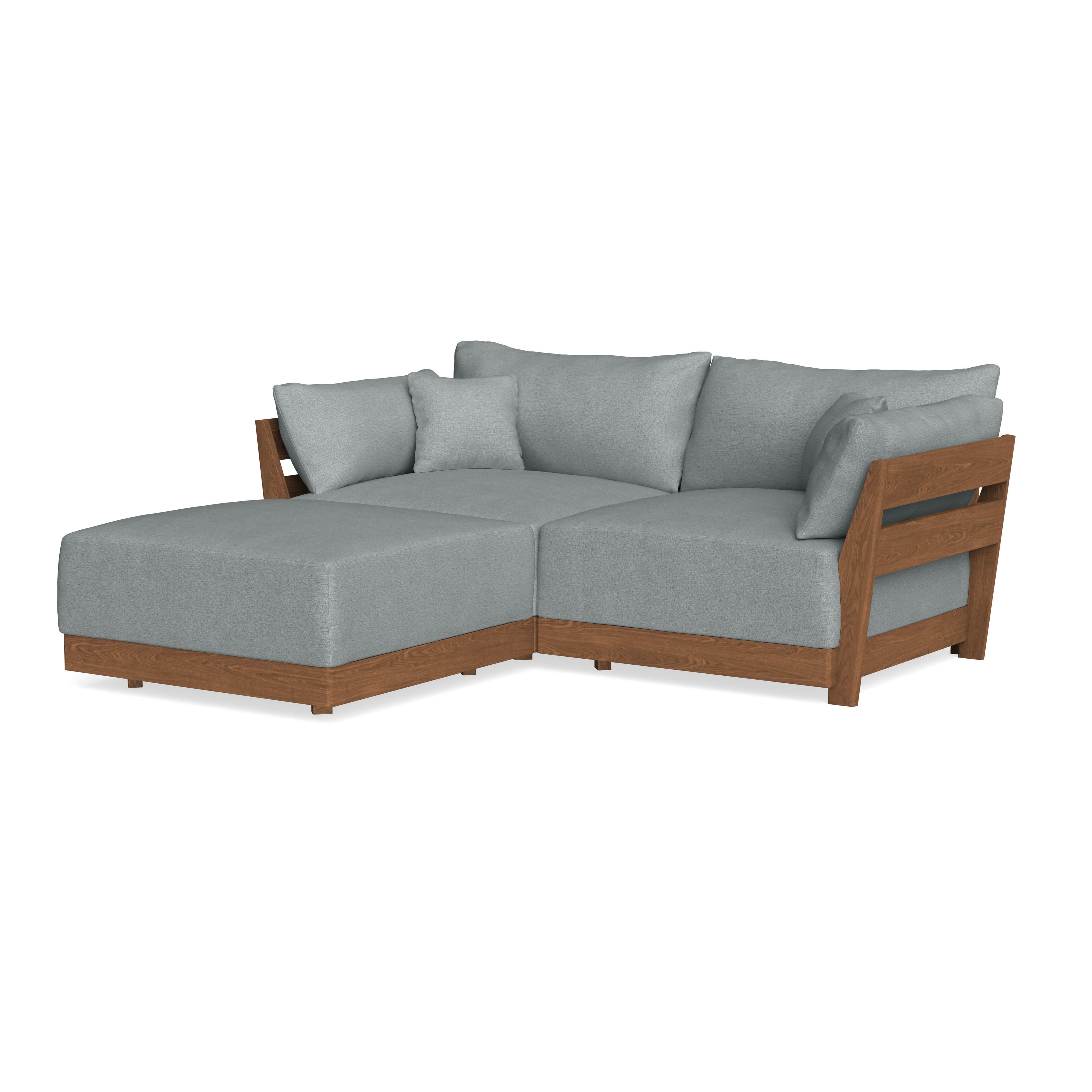 Modular Bondi Espresso 2-Seater Sectional in Light Steel | Classic Blend