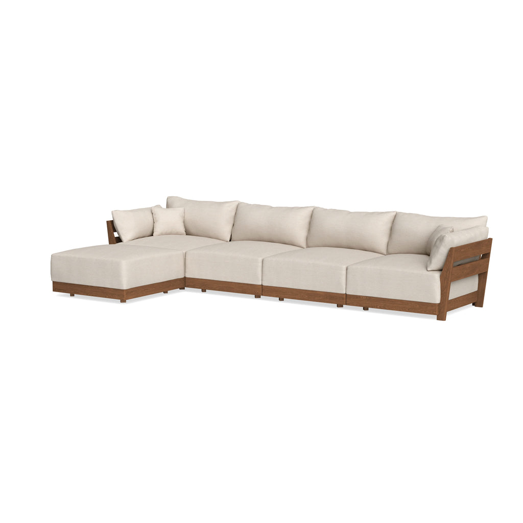 Modular Bondi Espresso 4-Seater Sectional in Seashell | Memory Foam Blend