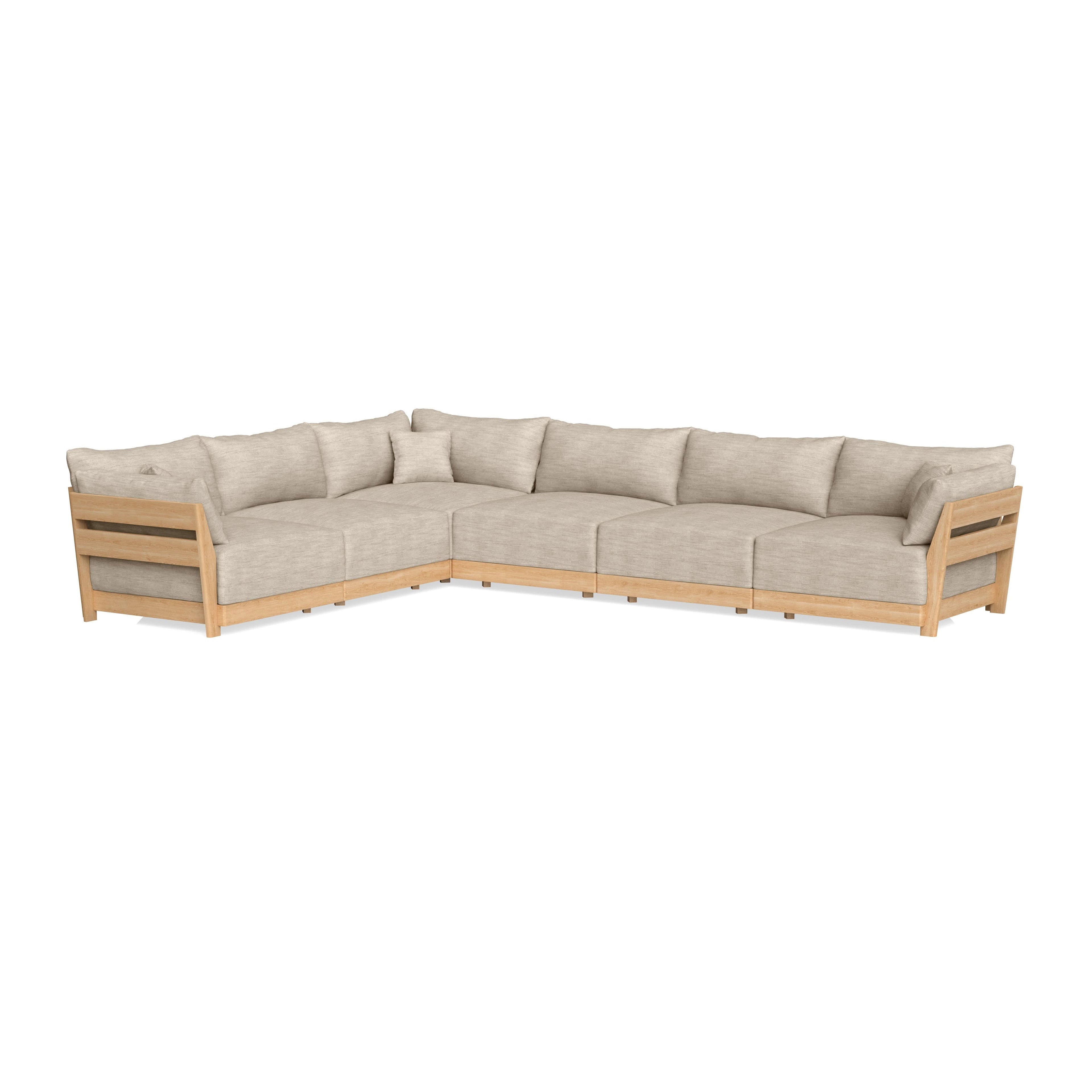 Modular Bondi Latte 6-Seater Corner Sectional in Wheat | Classic Blend