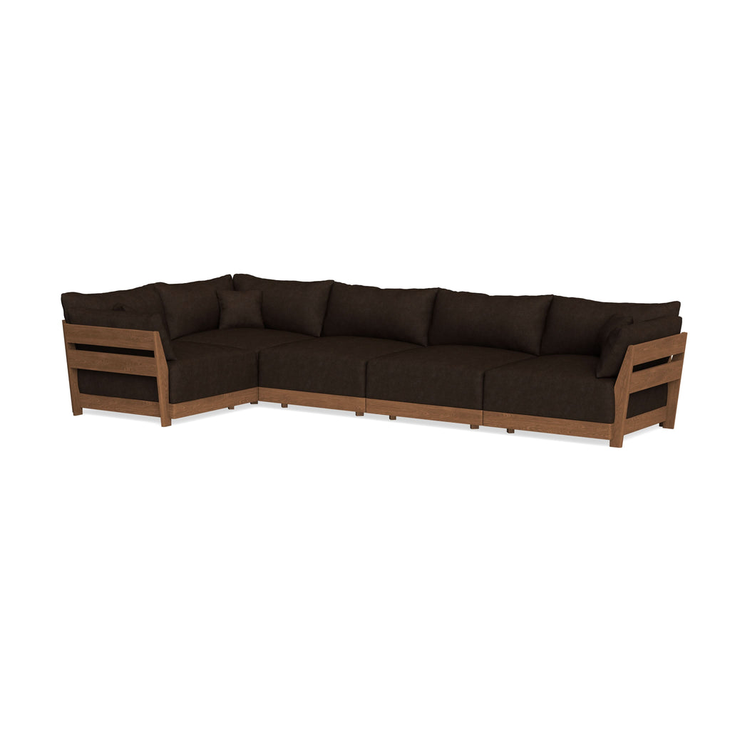 Modular Bondi Espresso 5-Seater L-Sectional in Espresso | Classic Blend