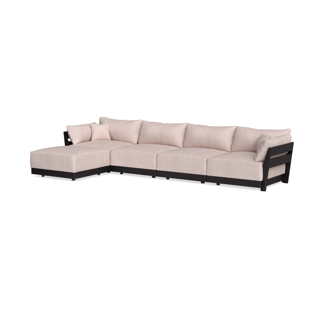 Modular Bondi Black 4-Seater Sectional in Blush | Classic Blend