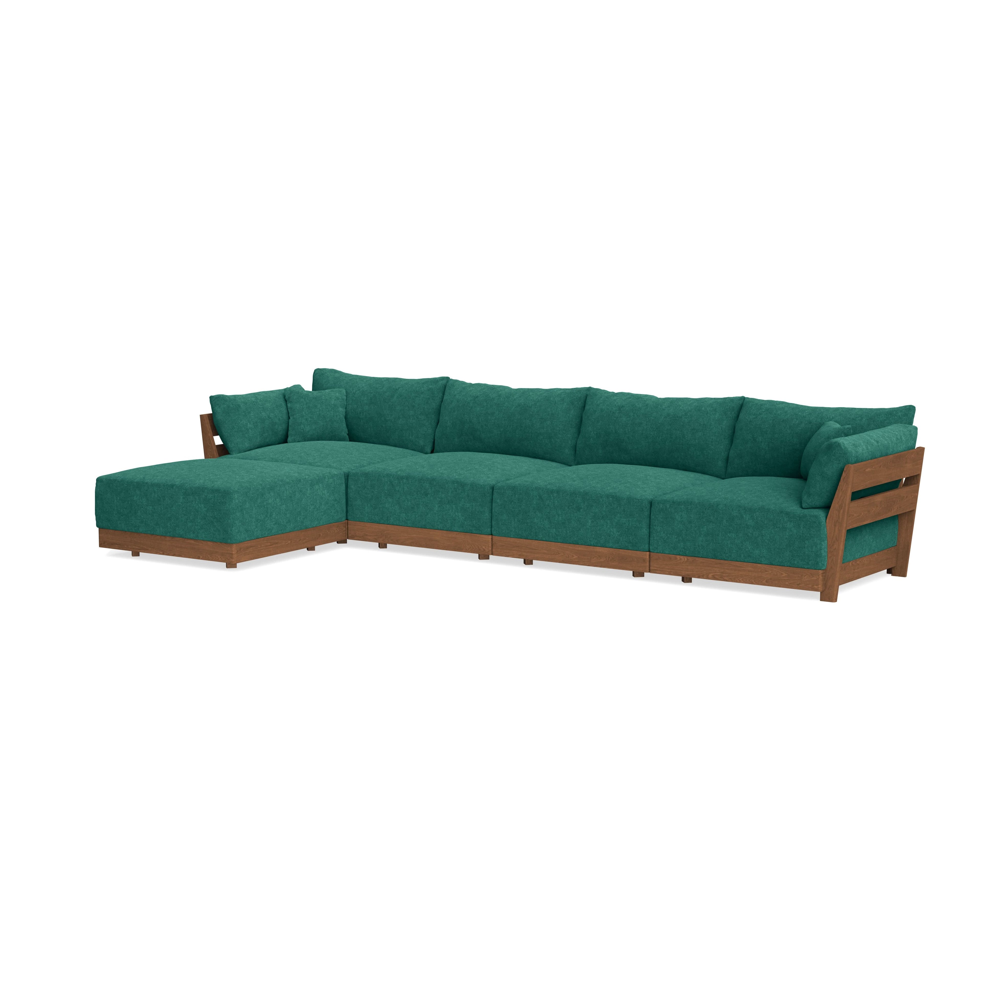 Modular Bondi Espresso 4-Seater Sectional in Jade Green | Classic Blend
