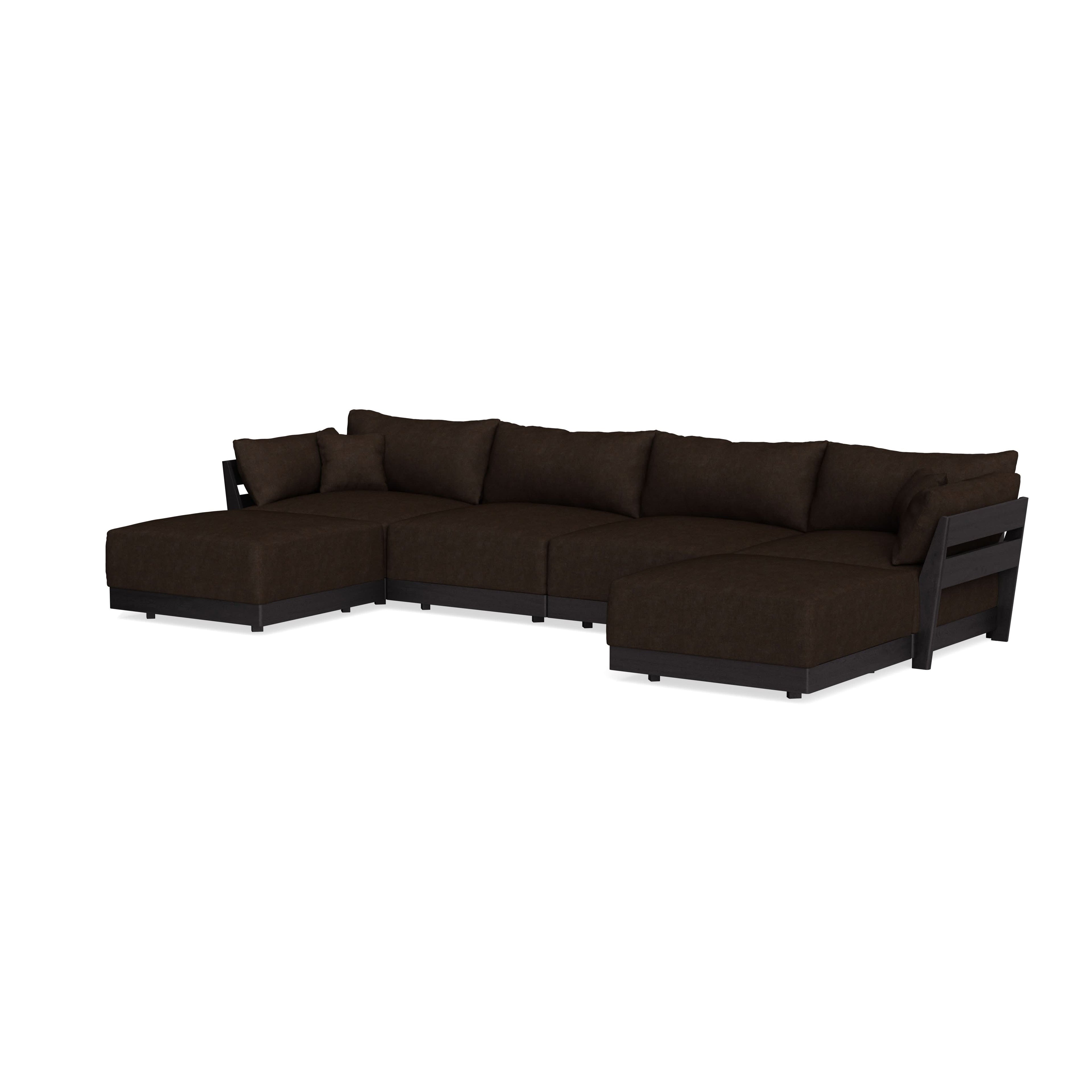 Modular Bondi Black 4-Seater U-Sectional in Espresso | Classic Blend
