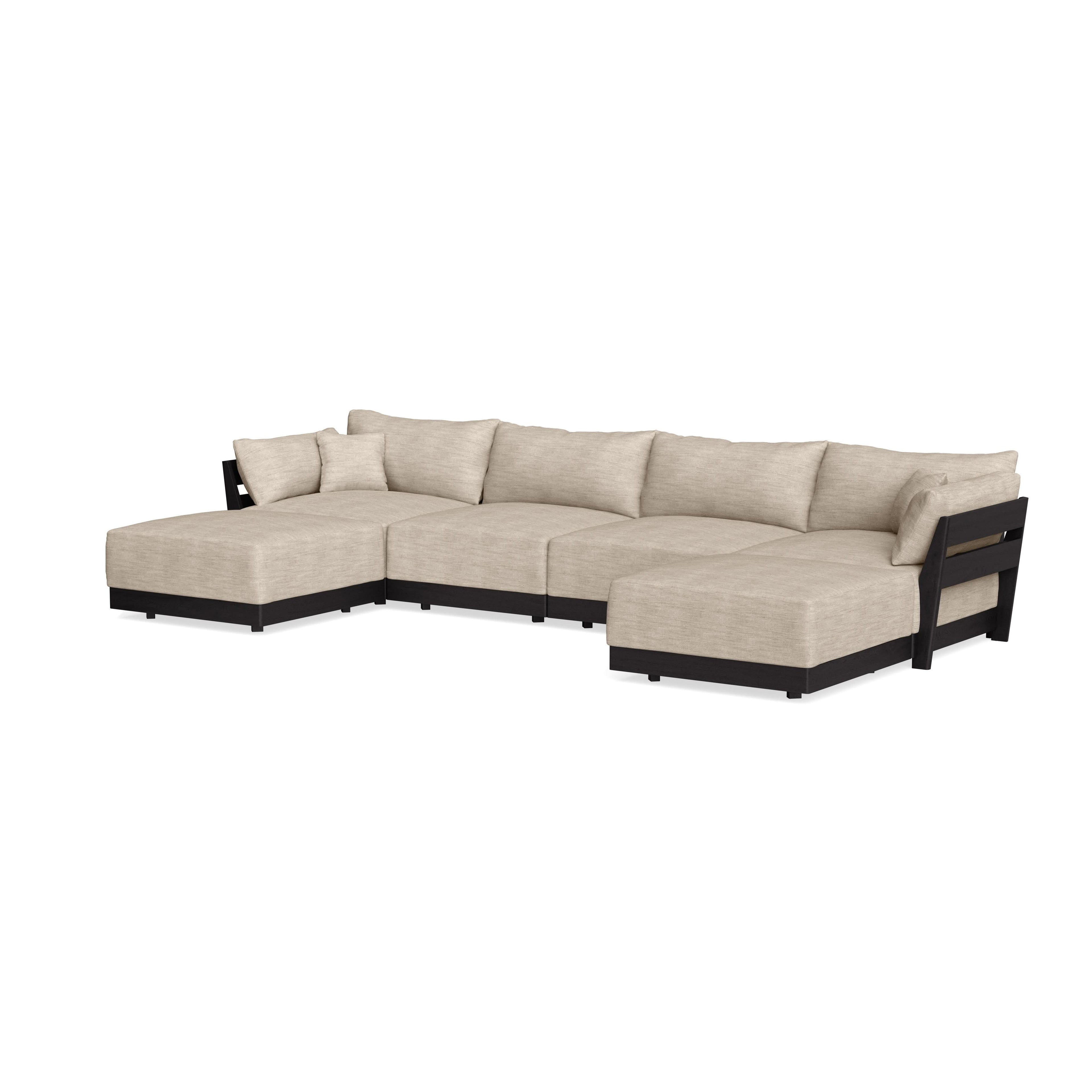 Modular Bondi Black 4-Seater U-Sectional in Wheat | Memory Foam Blend