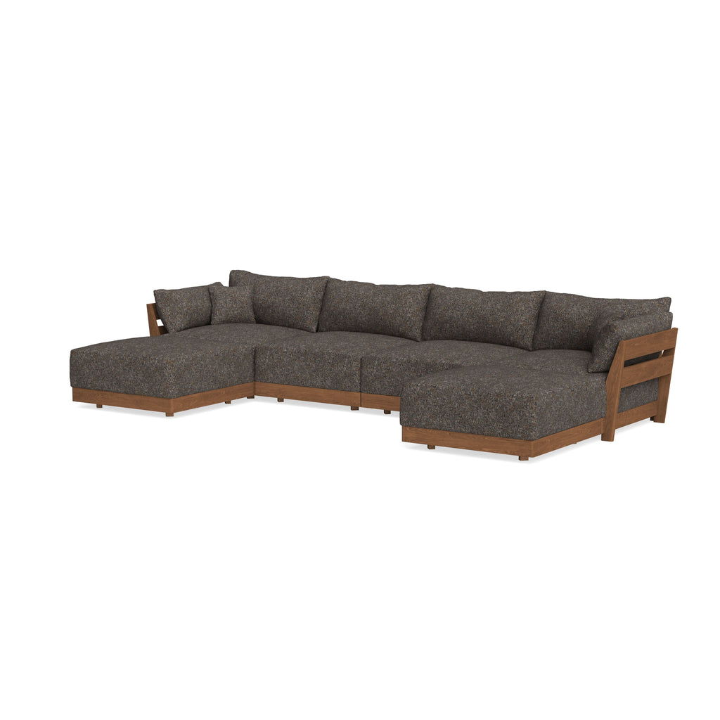 Modular Bondi Espresso 4-Seater U-Sectional in Eclipse | Memory Foam Blend