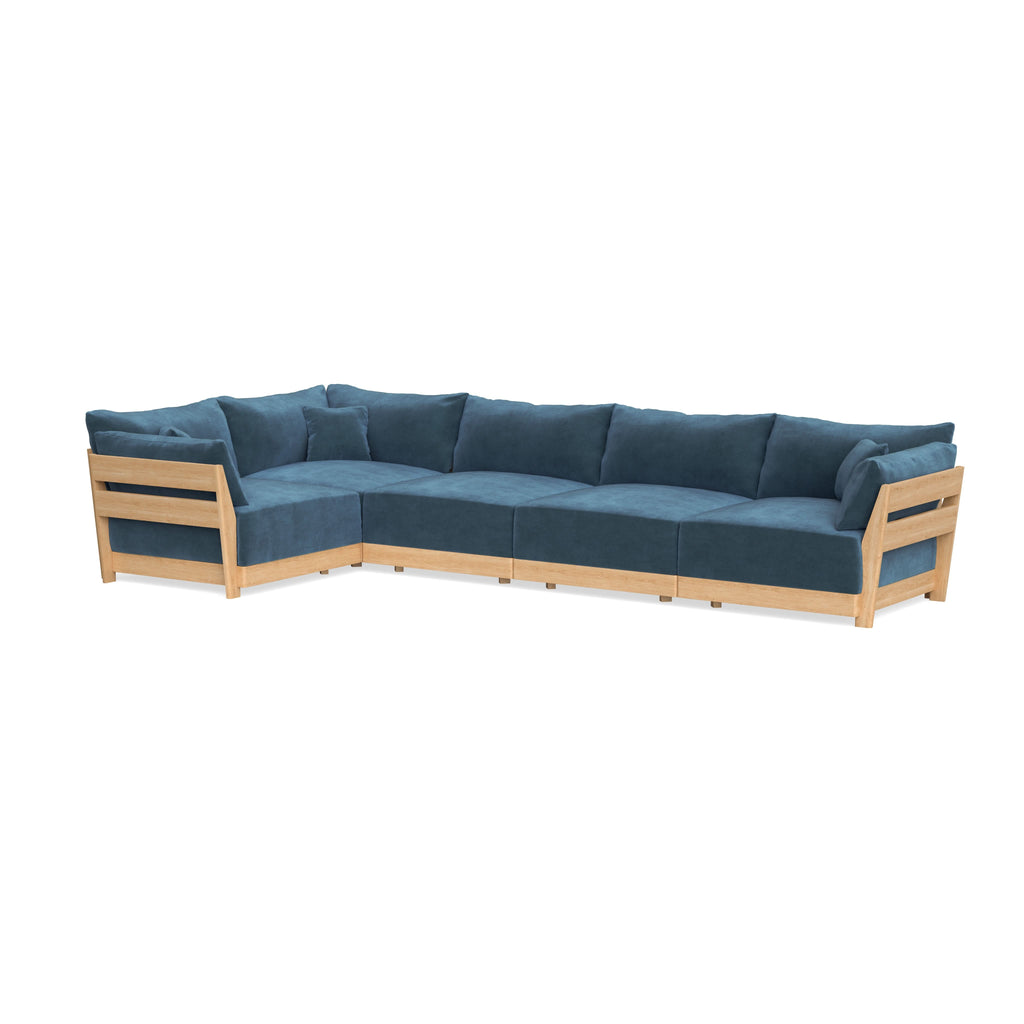 Slipcover Only - Modular Bondi 5-Seater L-Sectional in Oxford Blue