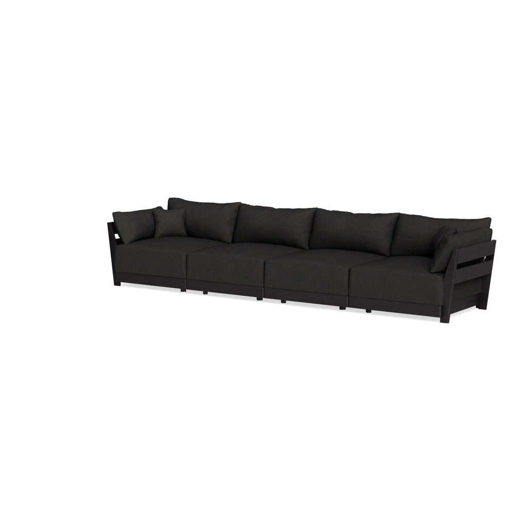 Modular Bondi Black 4-Seater Sofa in Peppercorn | Memory Foam Blend