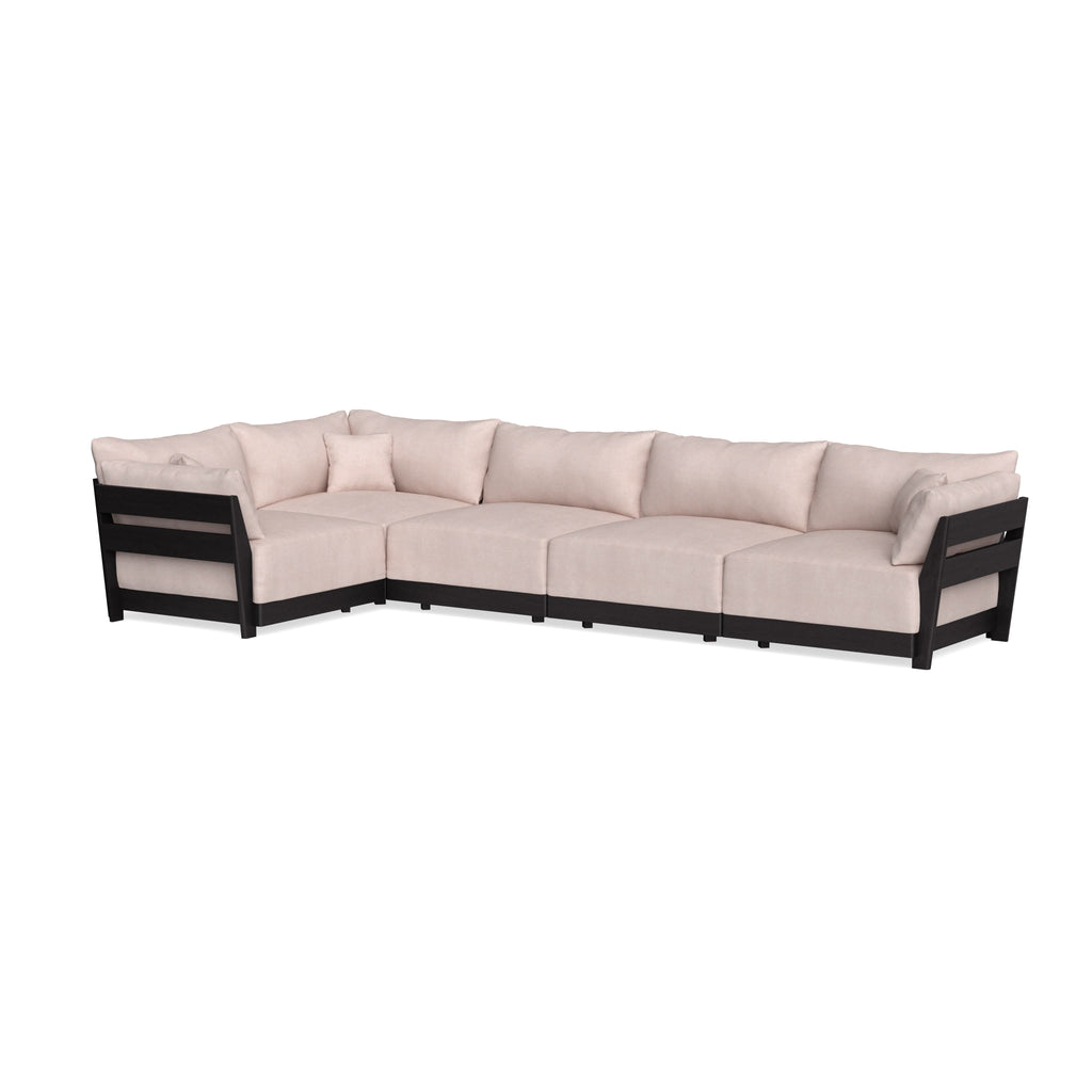 Modular Bondi Black 5-Seater L-Sectional in Blush | Classic Blend