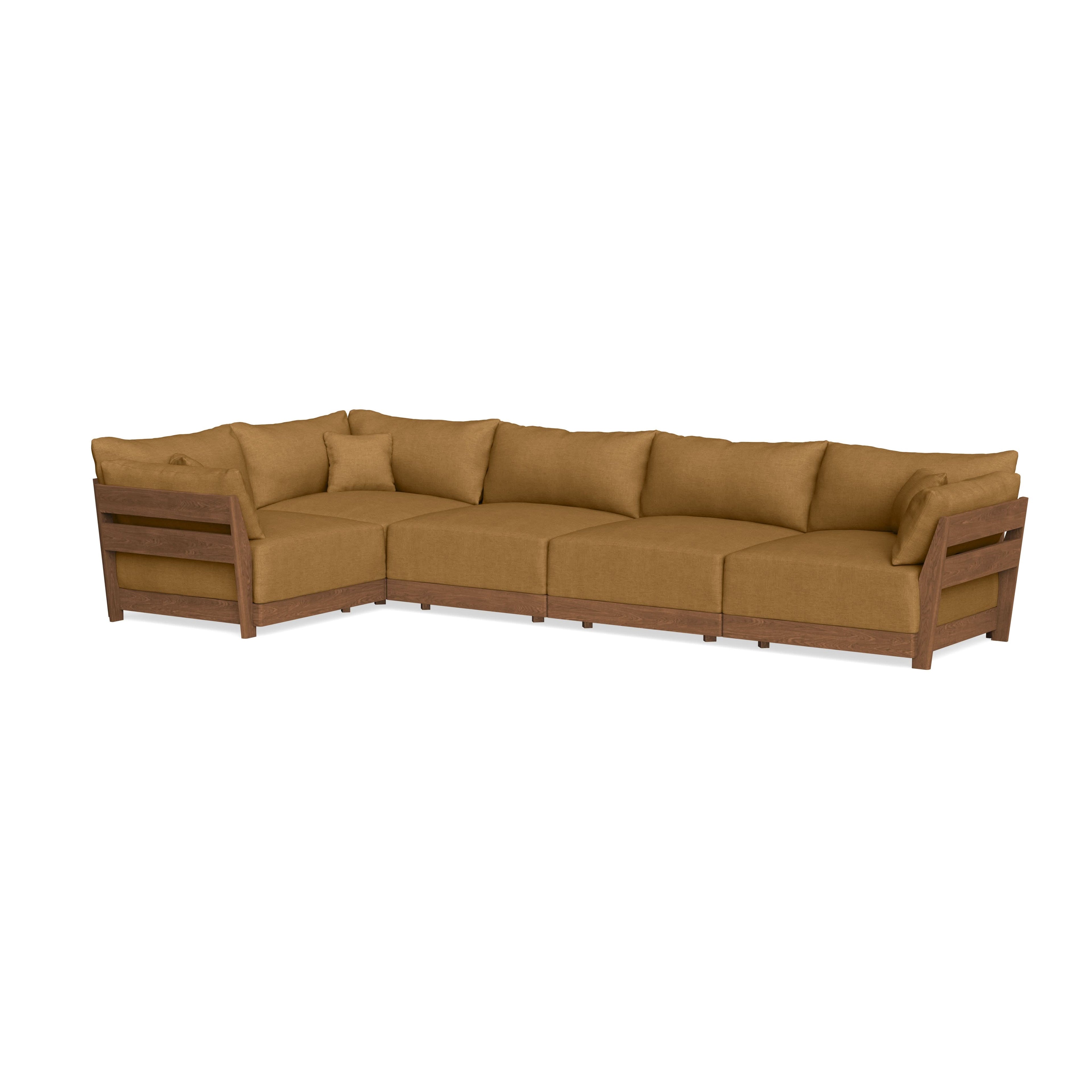 Modular Bondi Espresso 5-Seater L-Sectional in Dijon | Memory Foam Blend