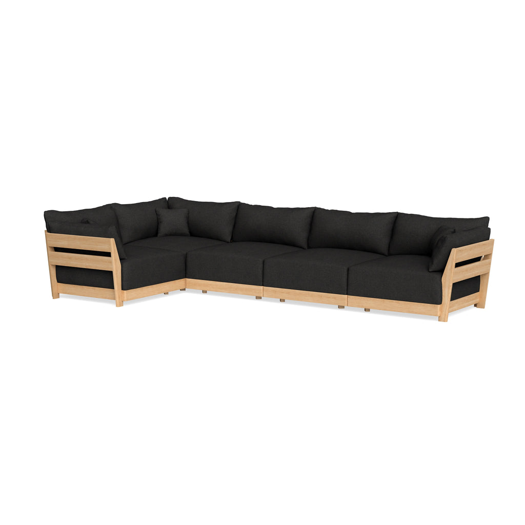 Modular Bondi Latte 5-Seater L-Sectional in Peppercorn | Memory Foam Blend