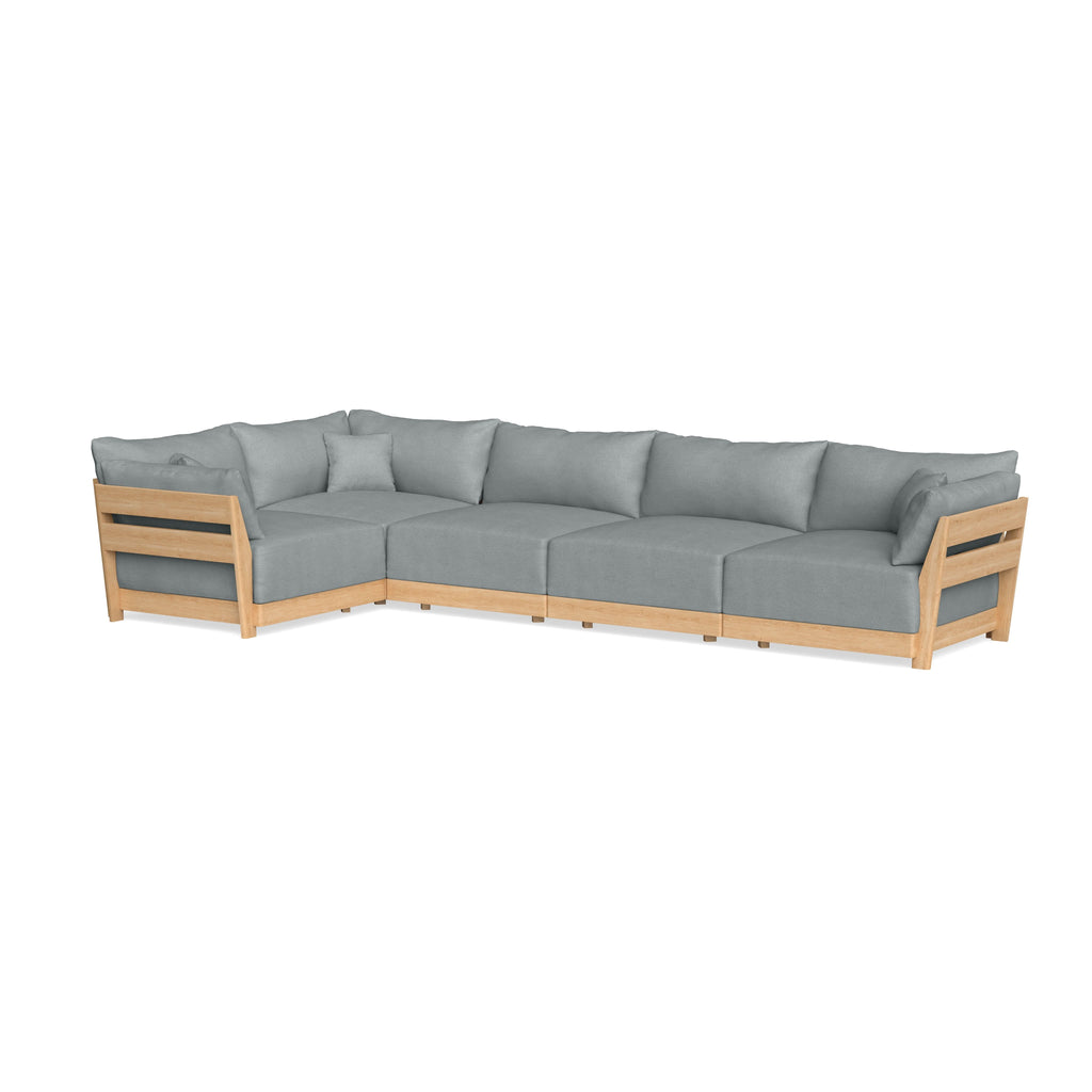 Slipcover Only - Modular Bondi 5-Seater L-Sectional in Light Steel