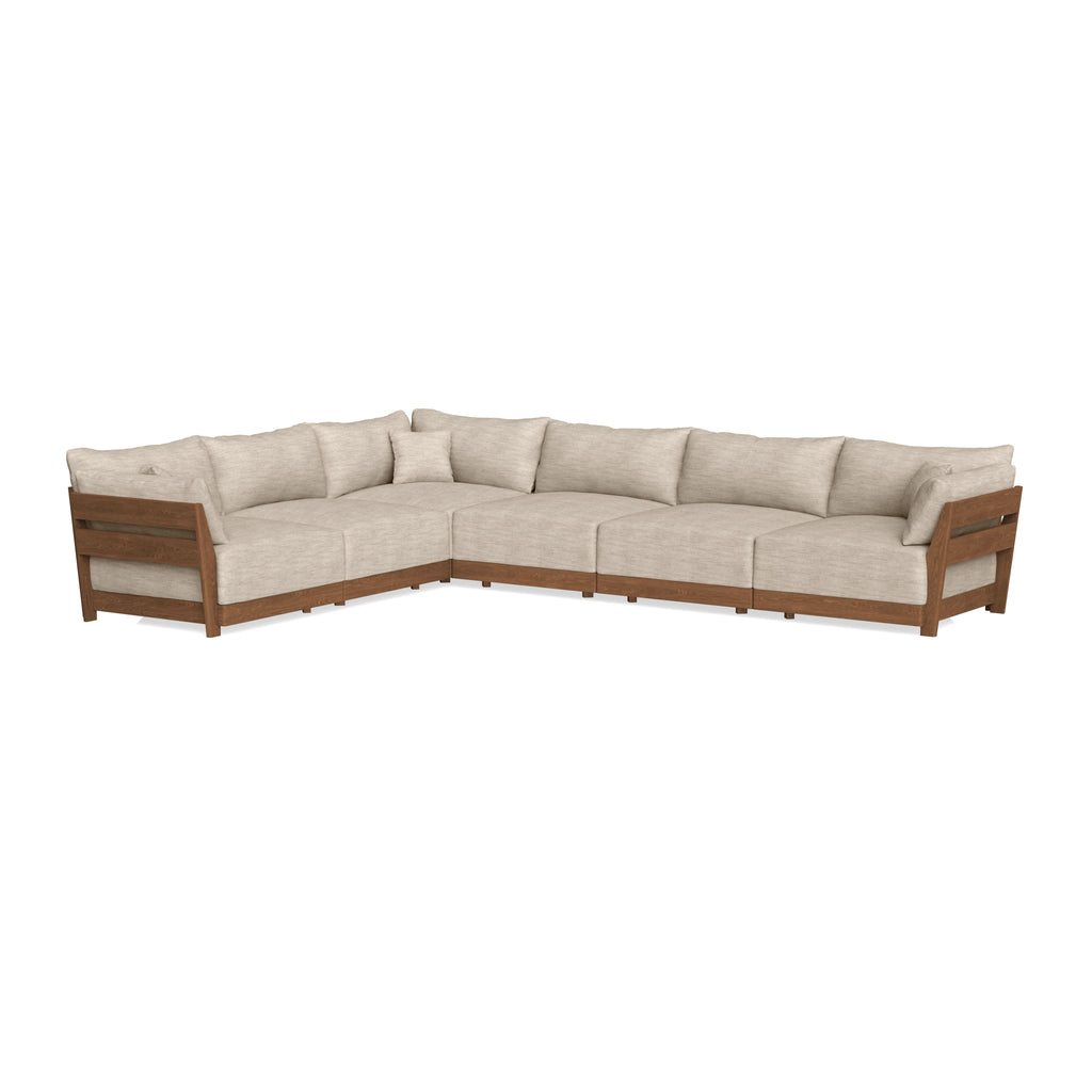 Modular Bondi Espresso 6-Seater Corner Sectional in Wheat | Classic Blend