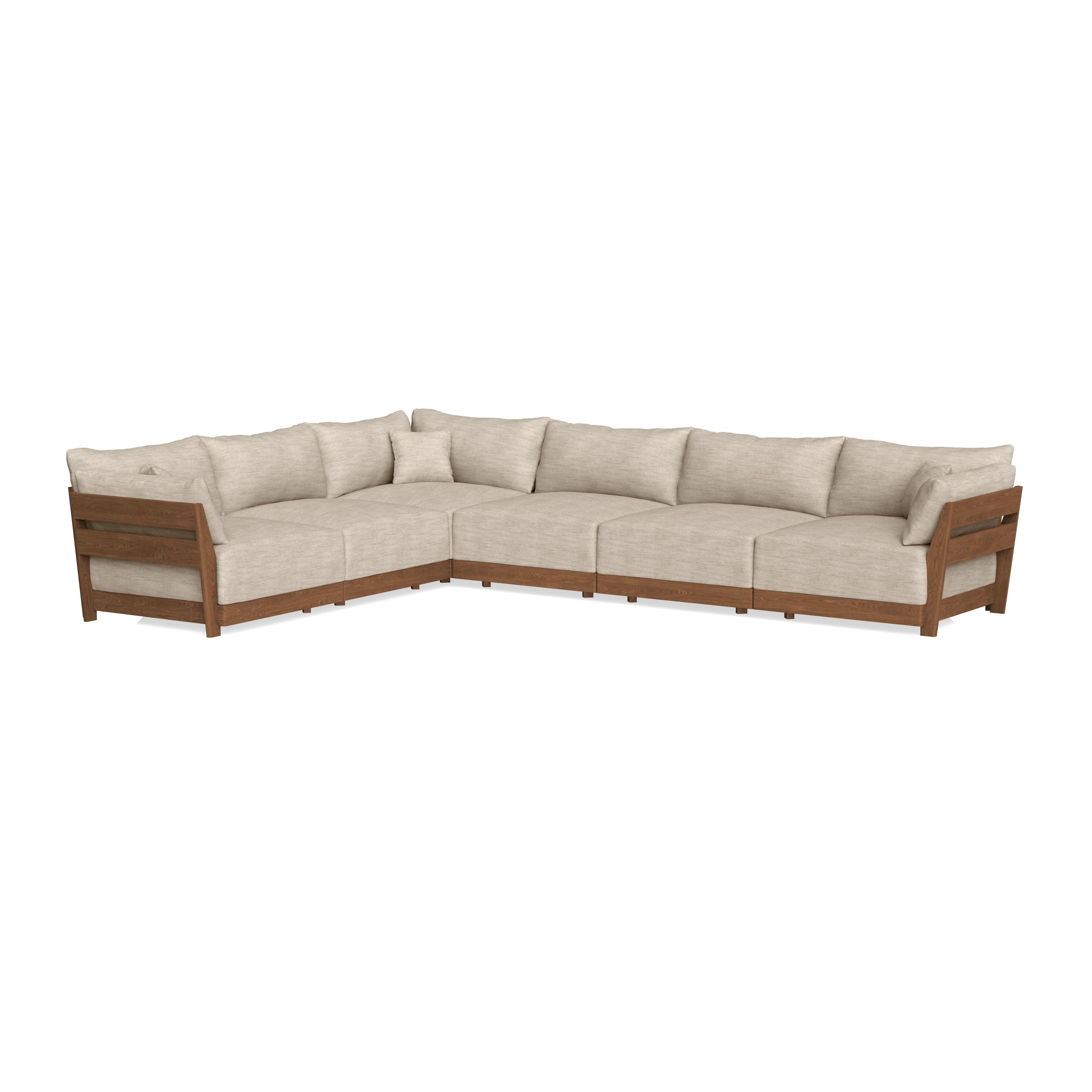 Modular Bondi Espresso 6-Seater Corner Sectional in Wheat | Classic Blend