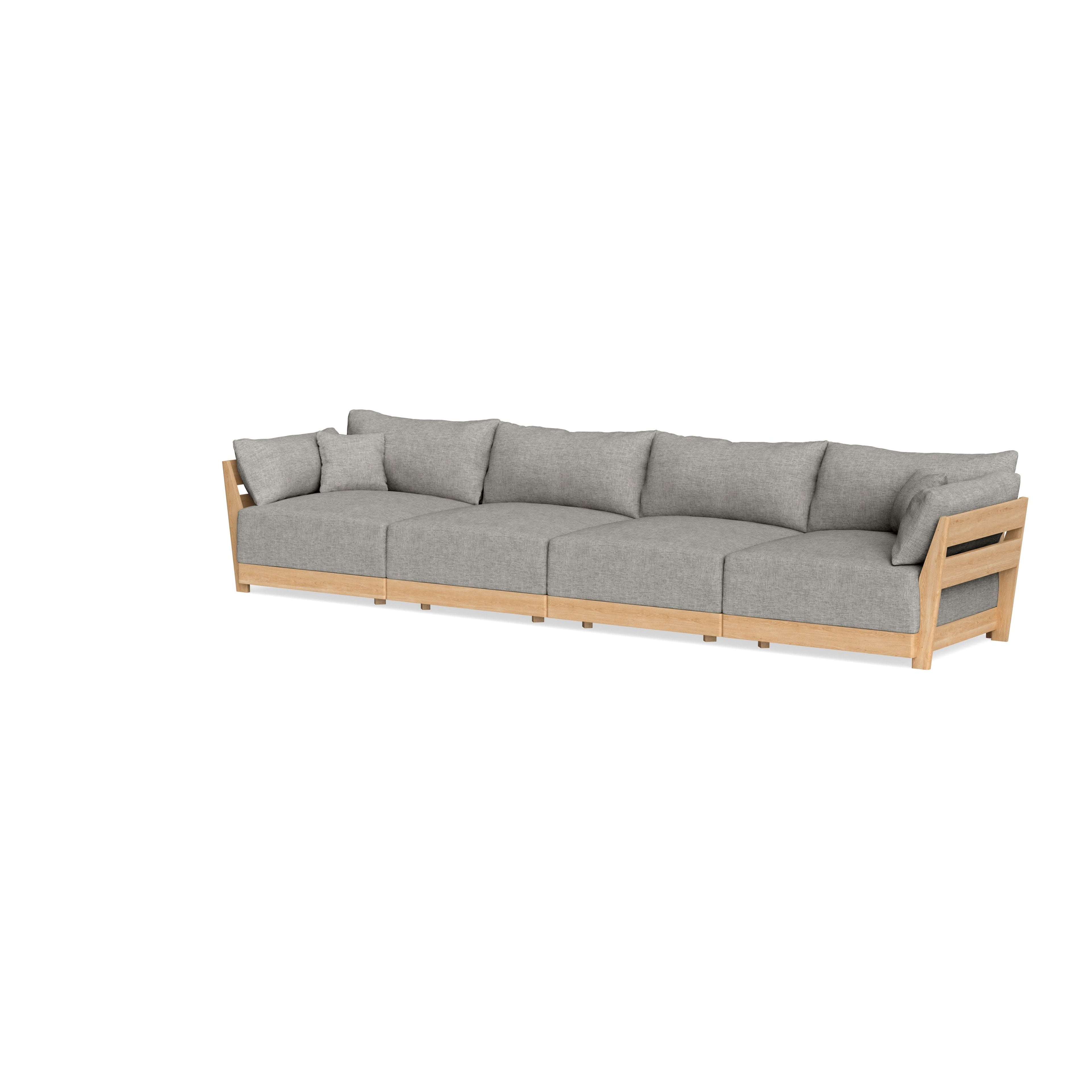 Modular Bondi Latte 4-Seater Sofa in Fog | Memory Foam Blend