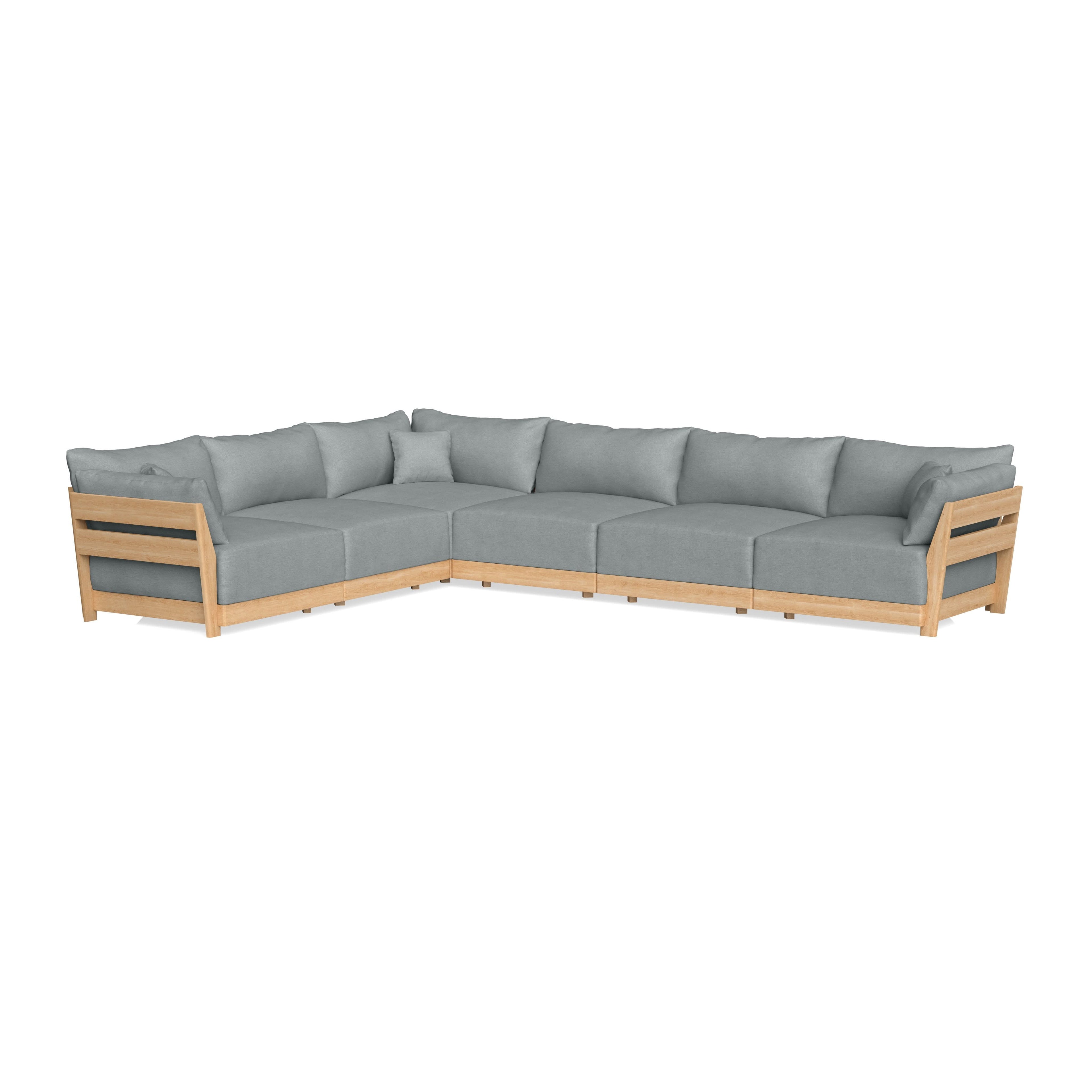Modular Bondi Latte 6-Seater Corner Sectional in Light Steel | Classic Blend