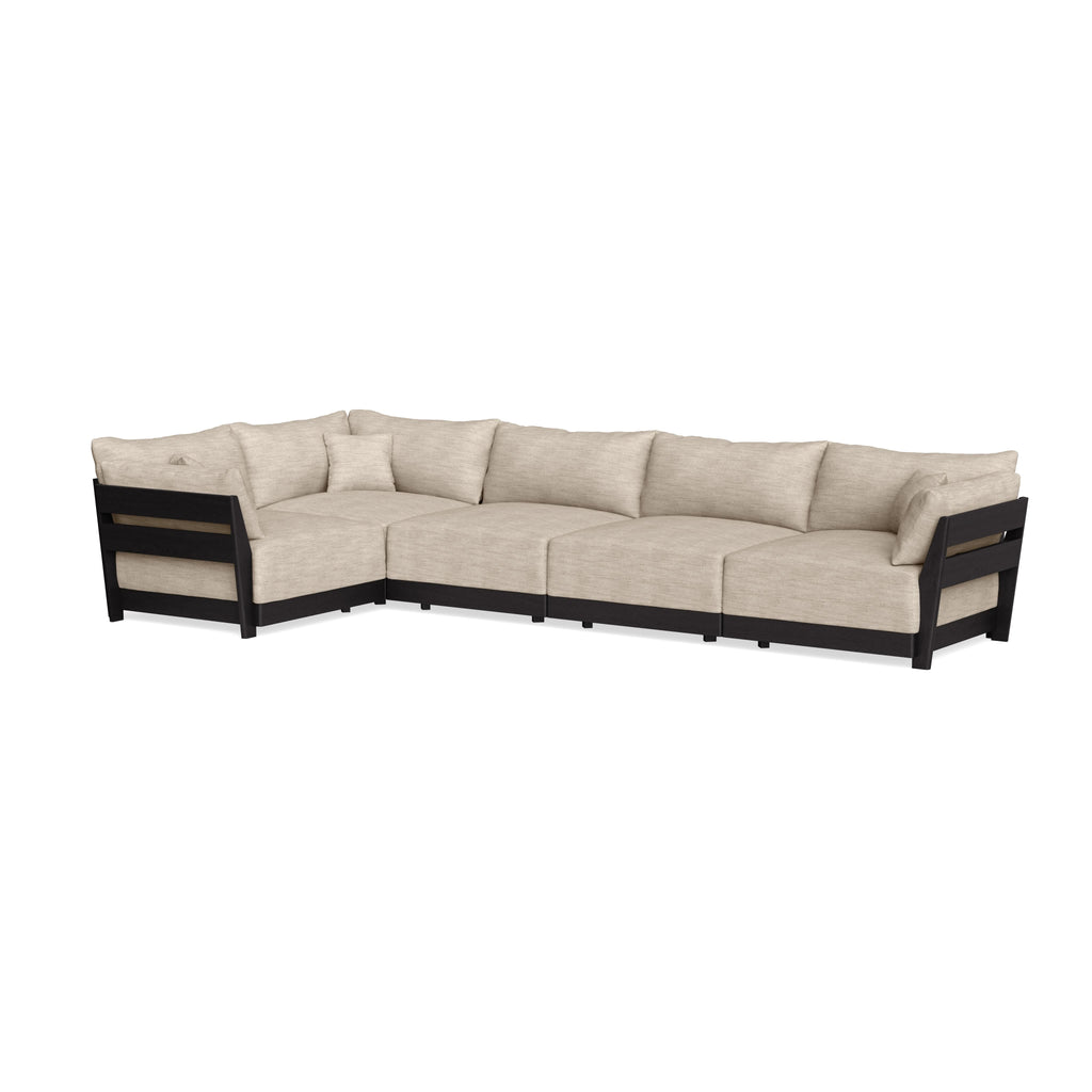 Modular Bondi Black 5-Seater L-Sectional in Wheat | Classic Blend