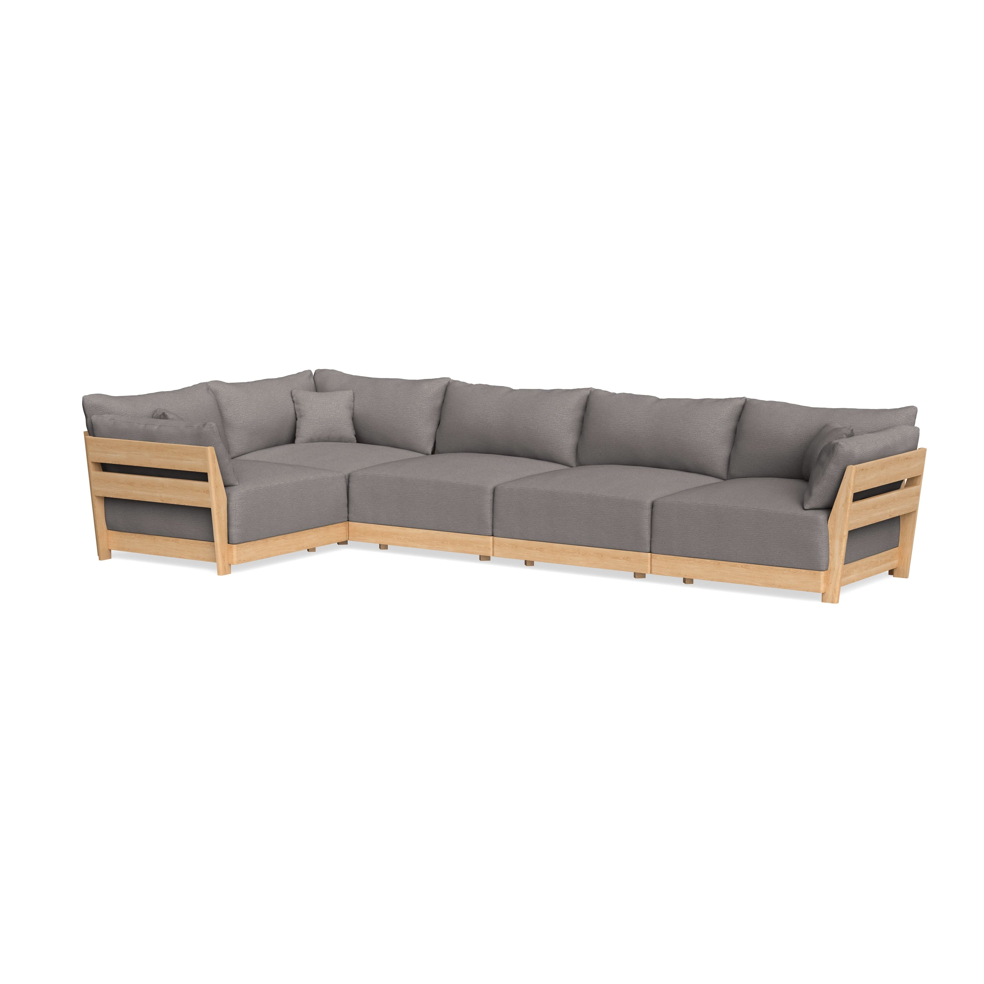 Modular Bondi Latte 5-Seater L-Sectional in Cement | Memory Foam Blend