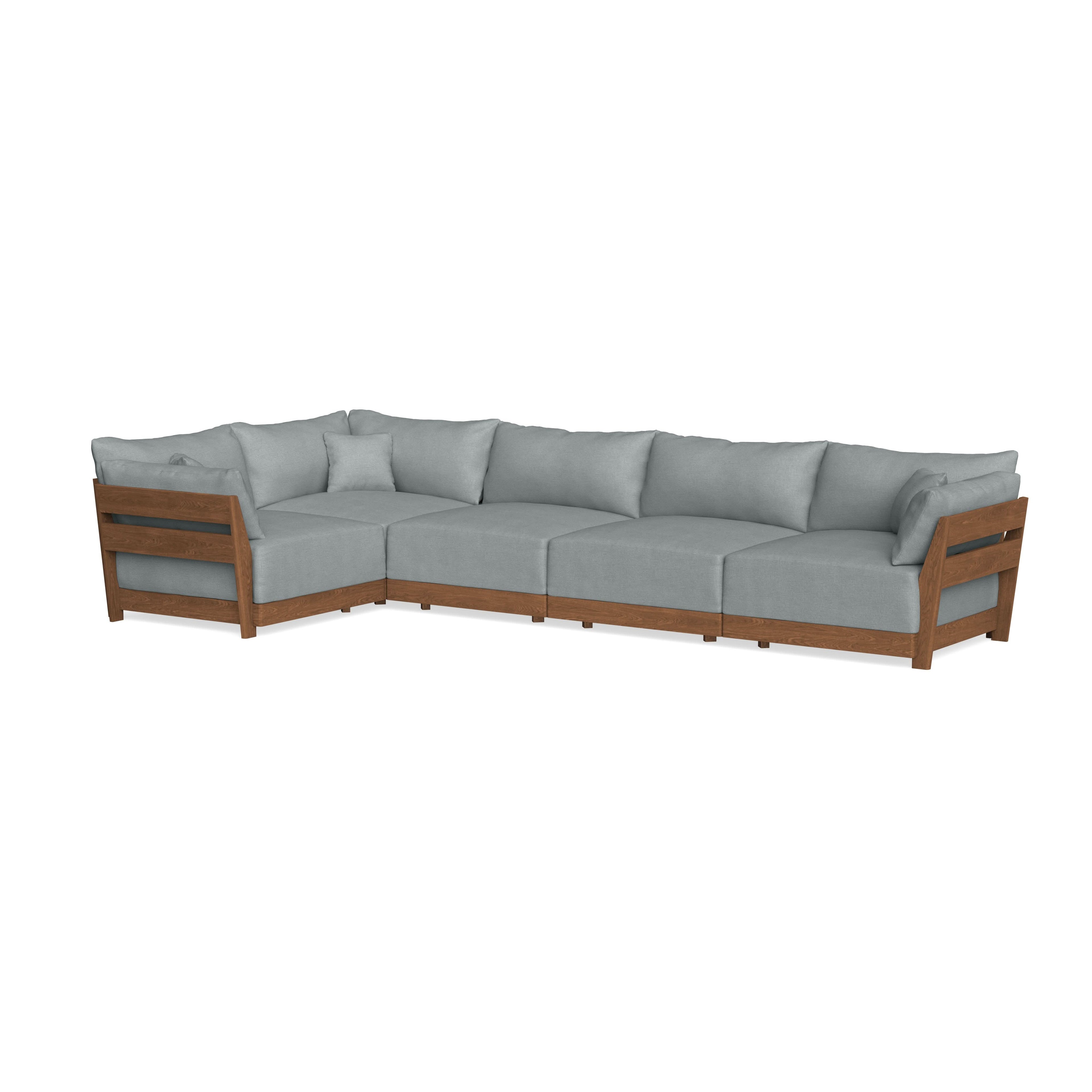 Modular Bondi Espresso 5-Seater L-Sectional in Light Steel | Classic Blend