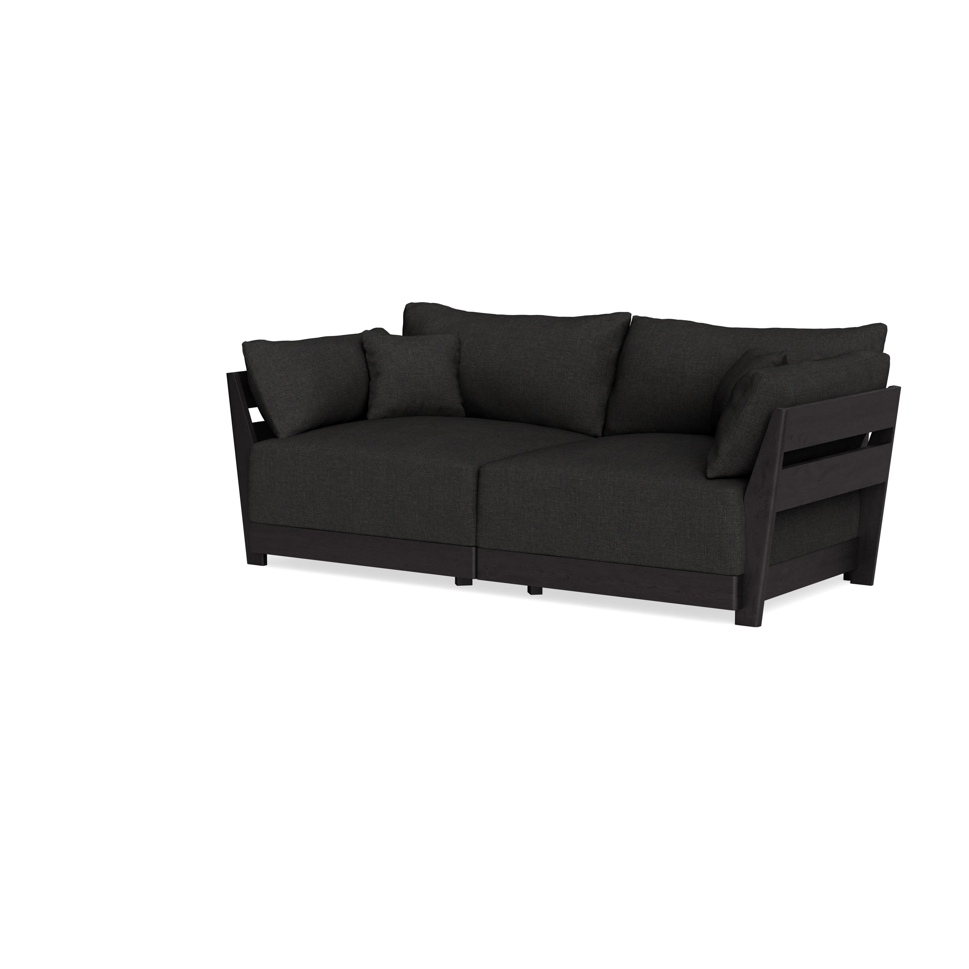 Modular Bondi Black 2-Seater Sofa in Peppercorn | Memory Foam Blend