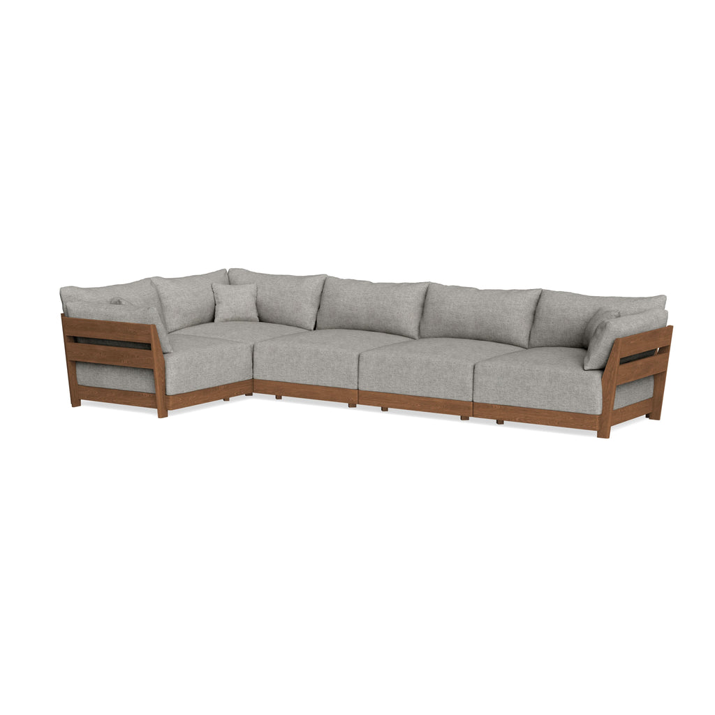 Modular Bondi Espresso 5-Seater L-Sectional in Fog | Classic Blend